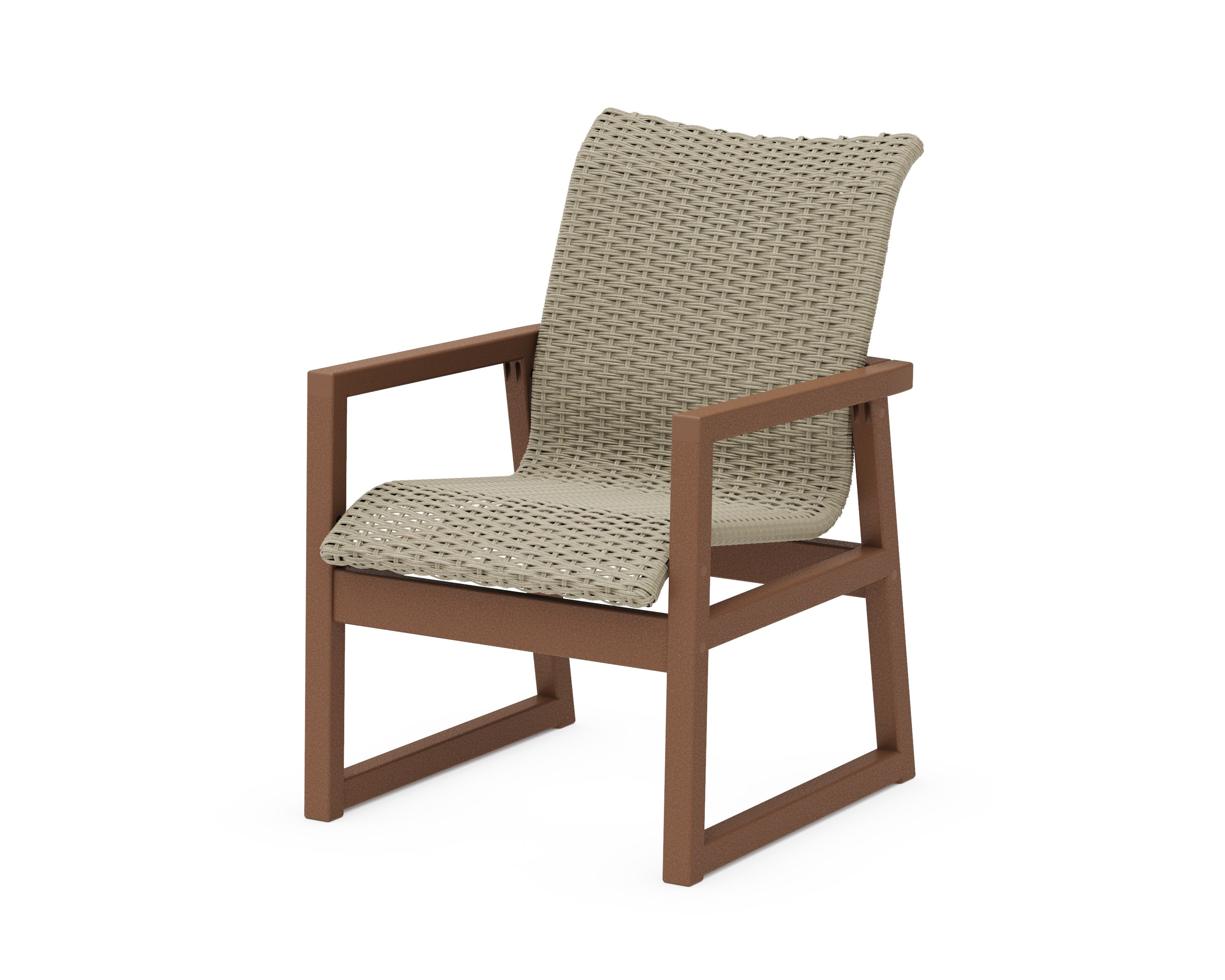 EDGE Woven Dining Arm Chair in Teak / Dune Grass