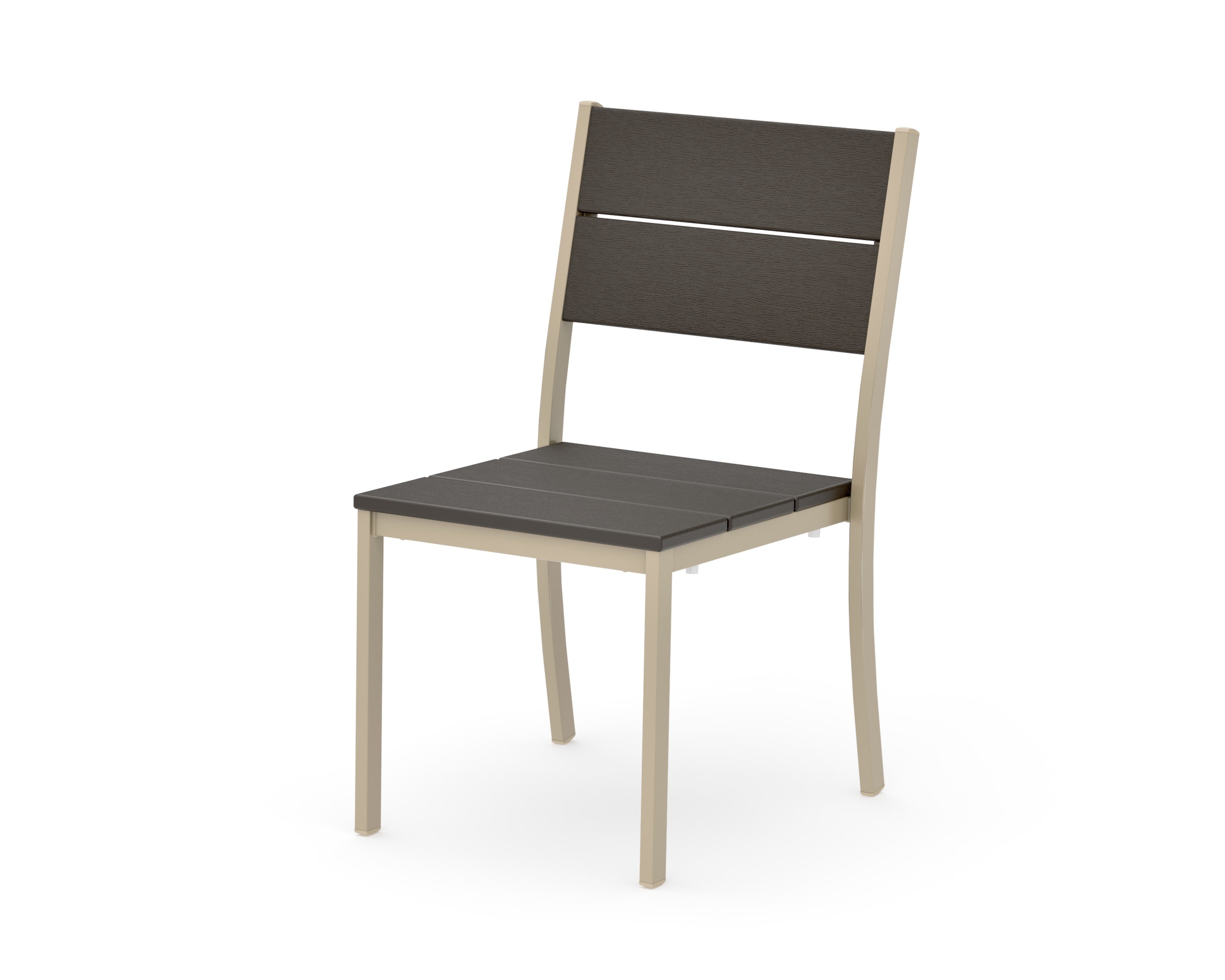 Main Street Stacking Dining Side Chair in Sand / Vintage Coffee