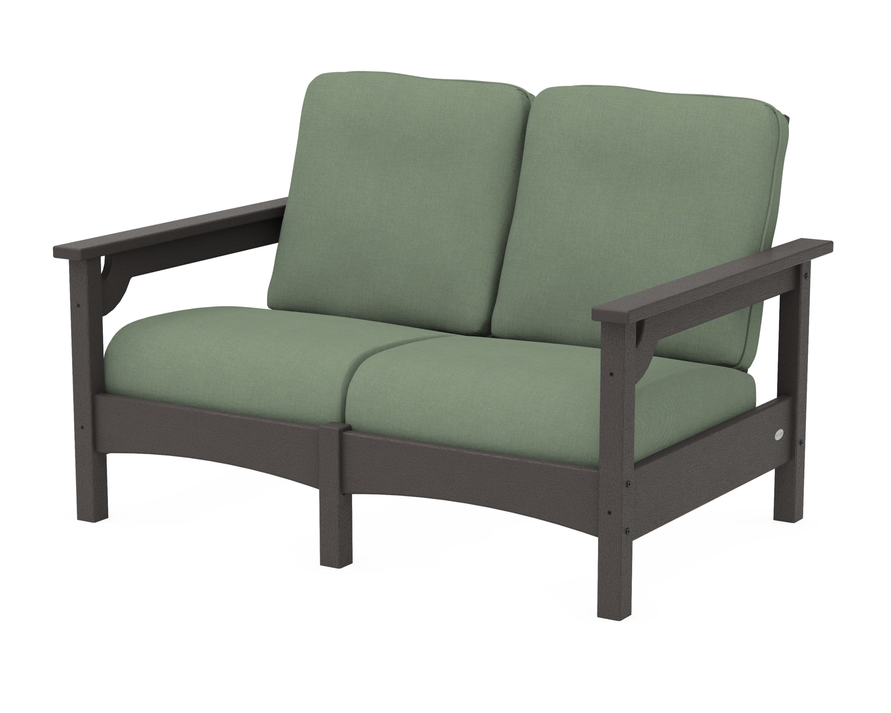 Club Loveseat in Vintage Coffee / Exhale Rainwashed
