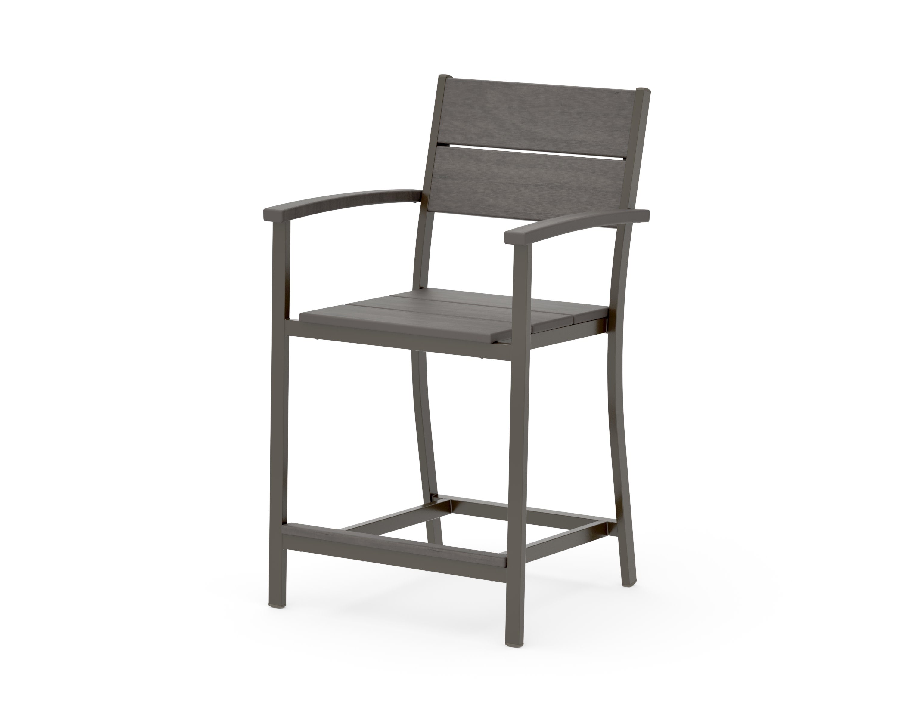 Main Street Counter Arm Chair in Bronze / Driftwood