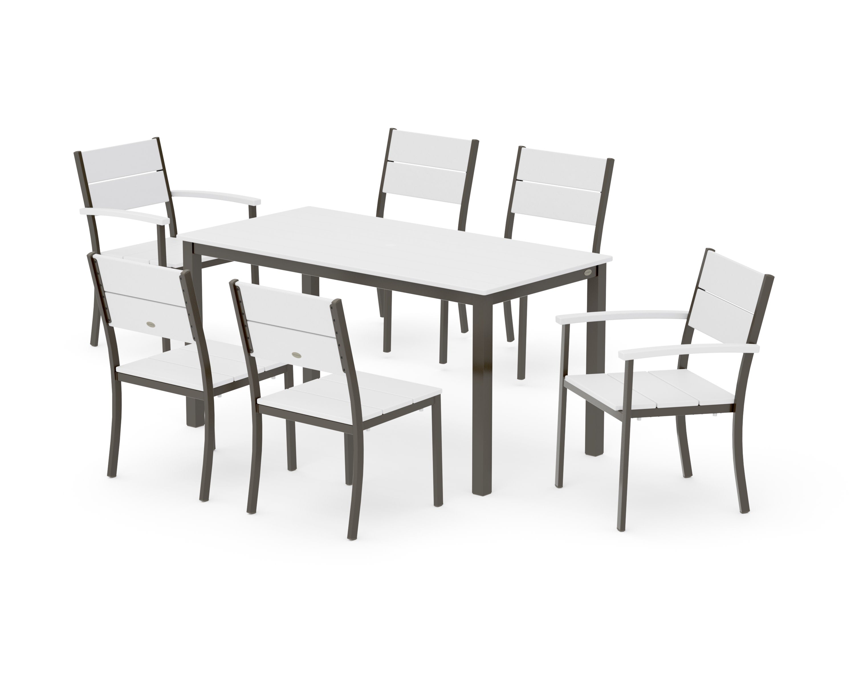 Main Street 7-Piece Dining Set in Bronze / White