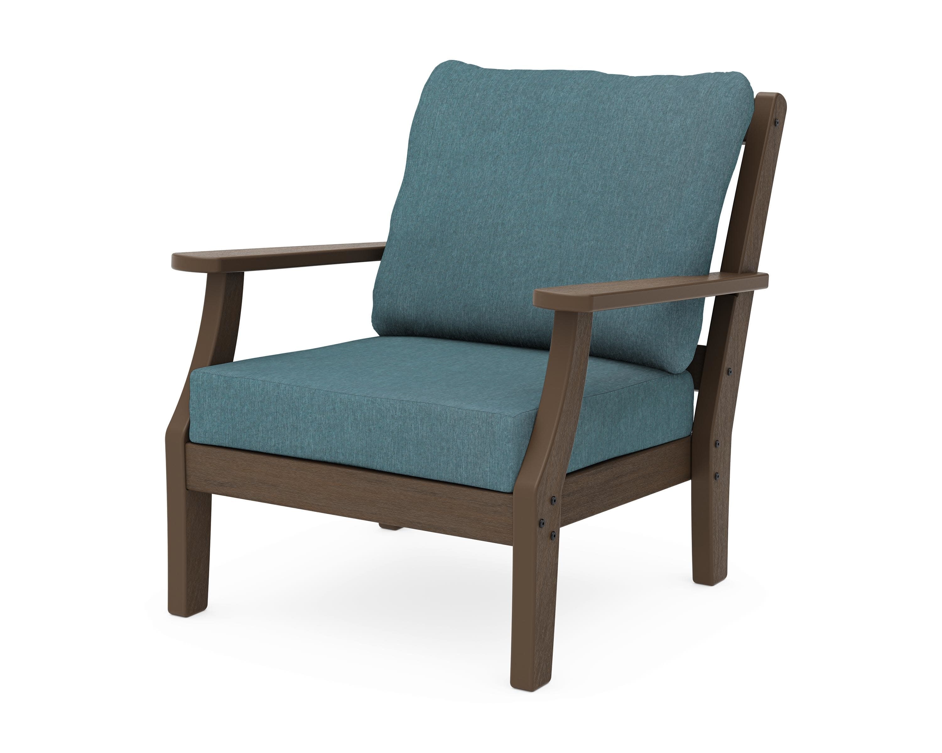Chinoiserie Deep Seating Chair in Kona / Ocean Teal