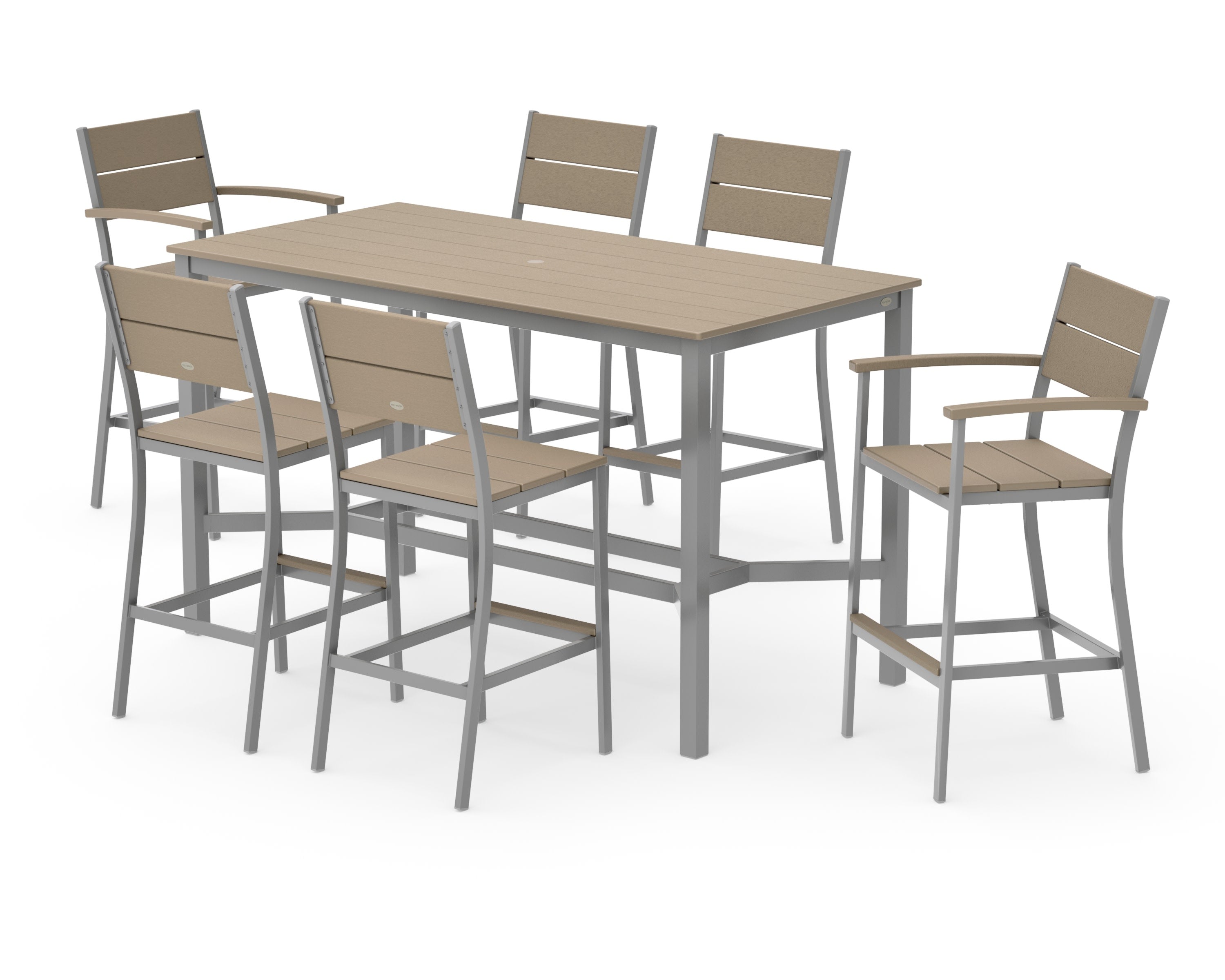 Main Street 7-Piece Bar Set in Silver / Vintage Sahara
