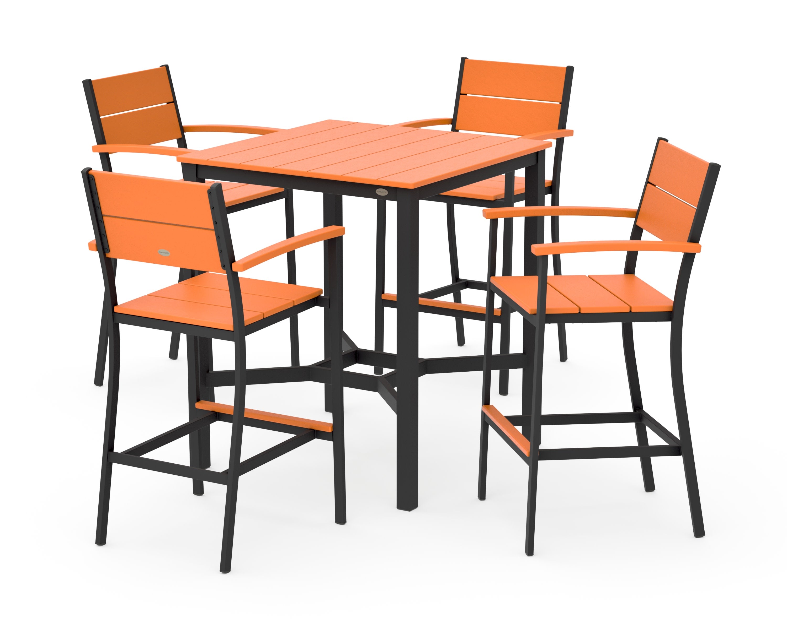 Main Street 5-Piece Bar Set in Black / Tangerine