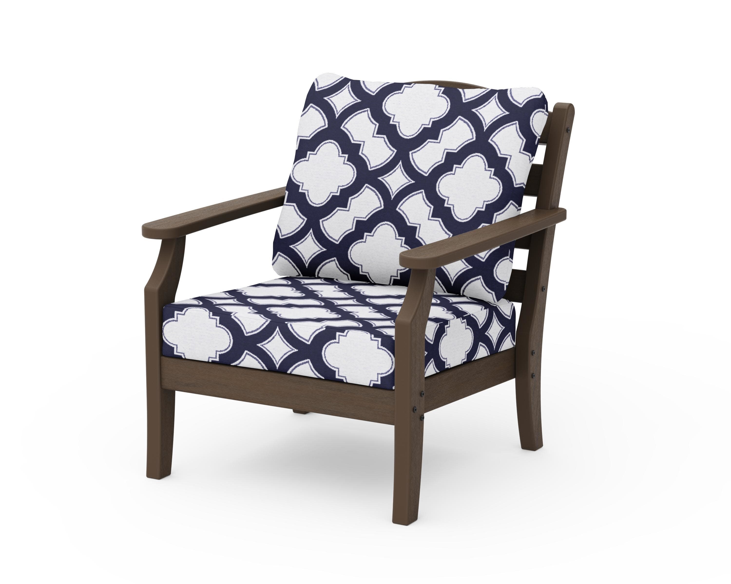 Savannah Deep Seating Chair in Kona / Trellis Navy