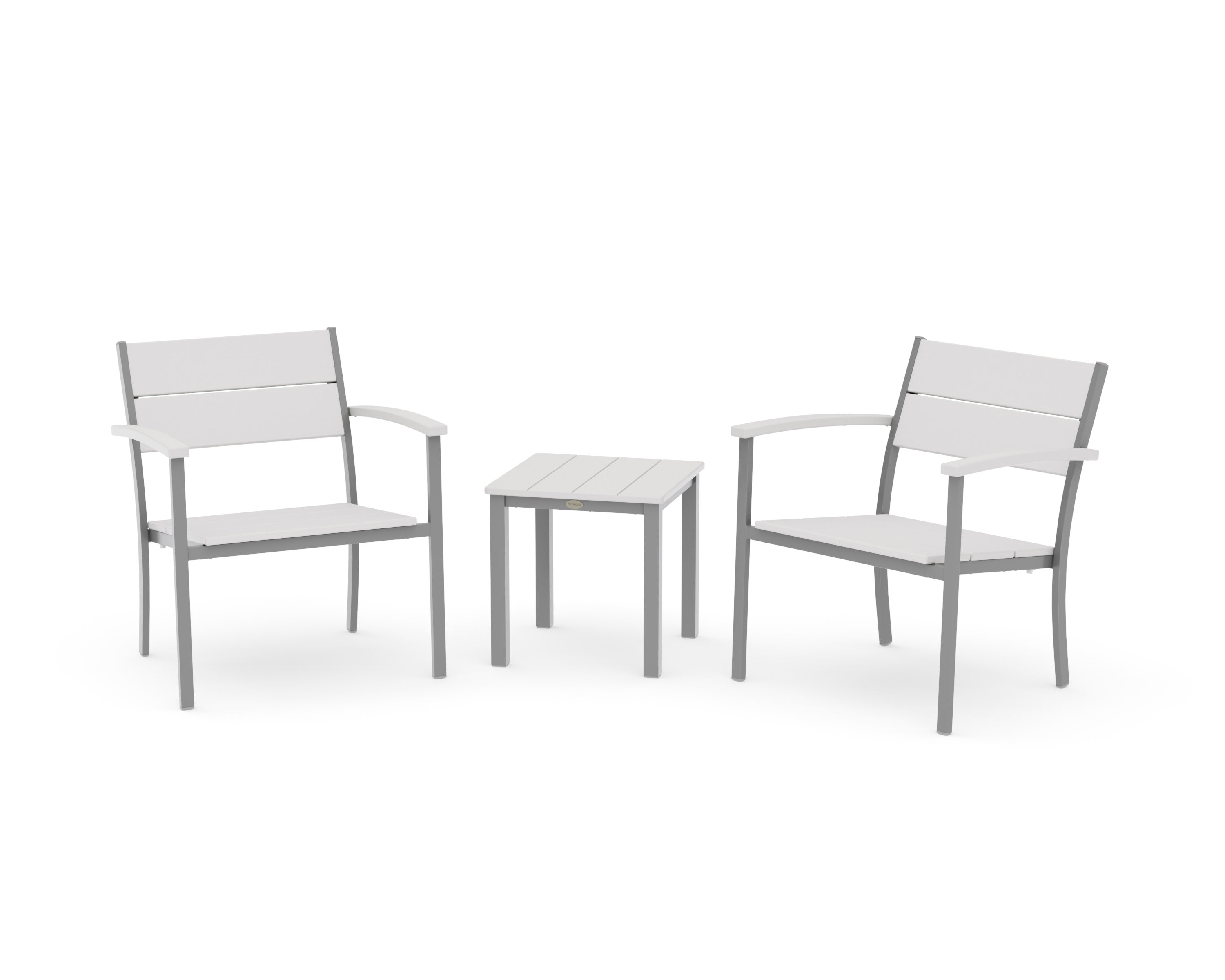 Main Street 3-Piece Lounge Chair Set in Silver / Vintage White