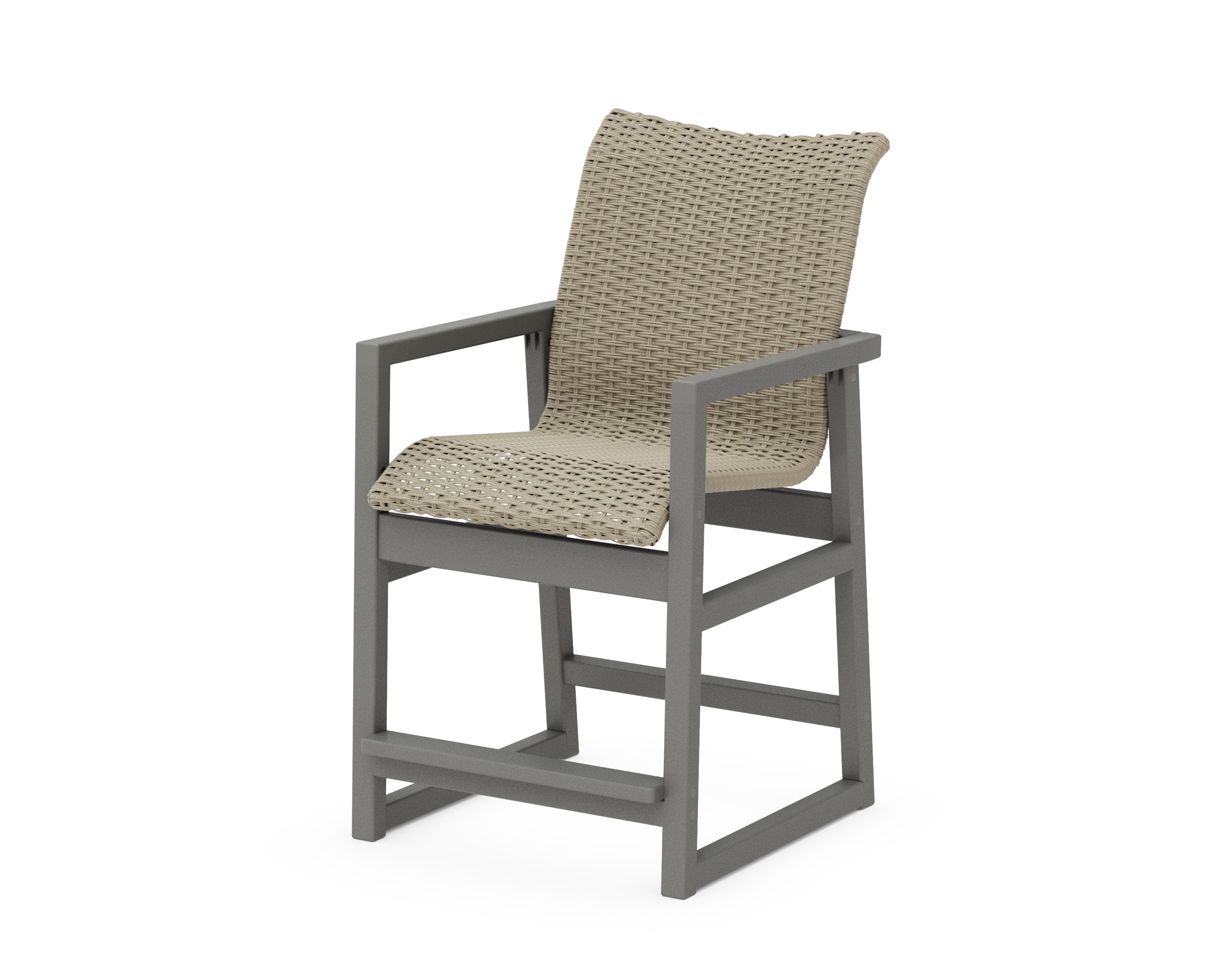 EDGE Woven Counter Arm Chair in Slate Grey / Dune Grass