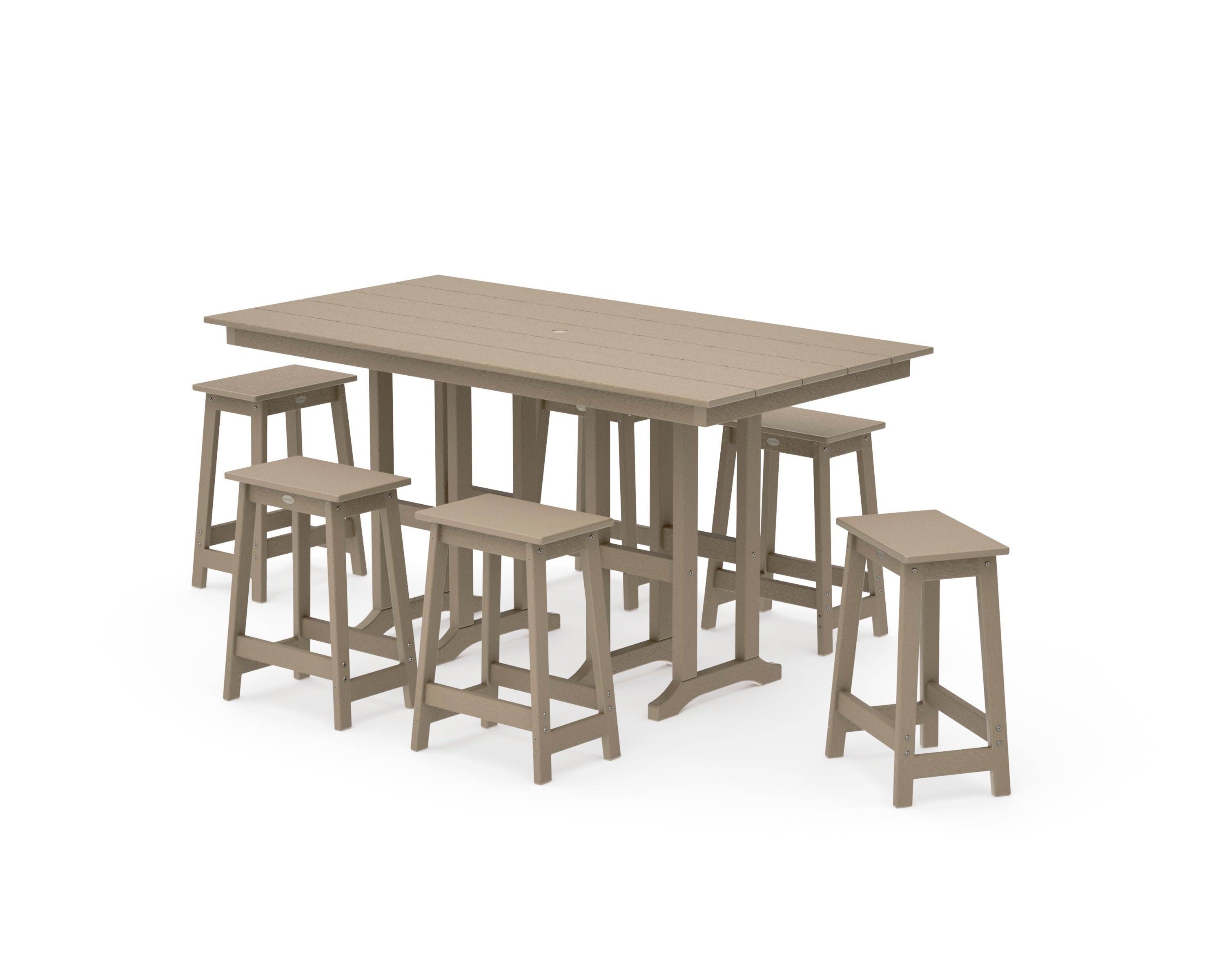Modern Studio Counter Stool 7-Piece Set in Vintage Sahara