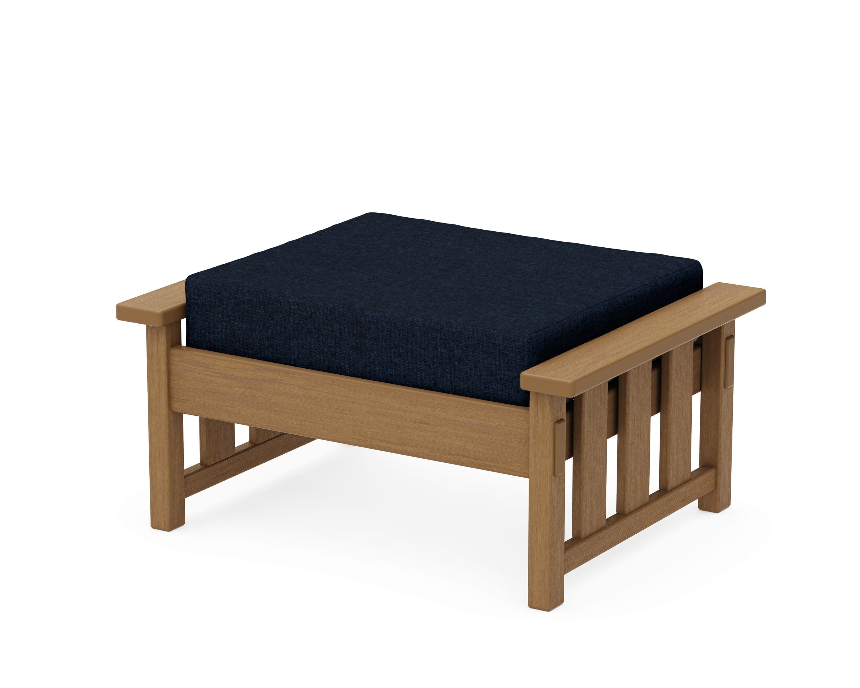 Acadia Deep Seating Ottoman in Natural / Marine Indigo