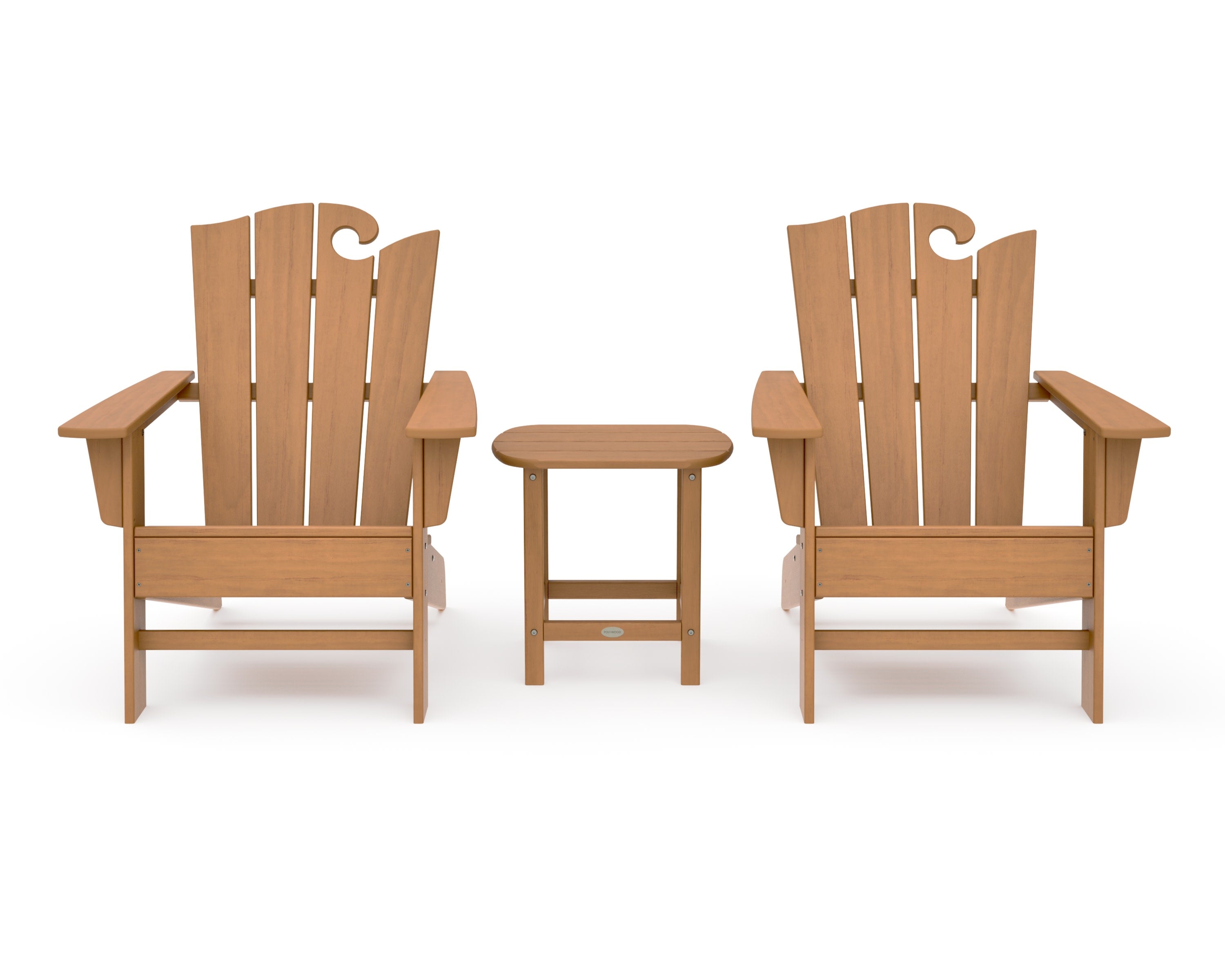 Wave 3-Piece Adirondack Set with The Ocean Chair in Natural