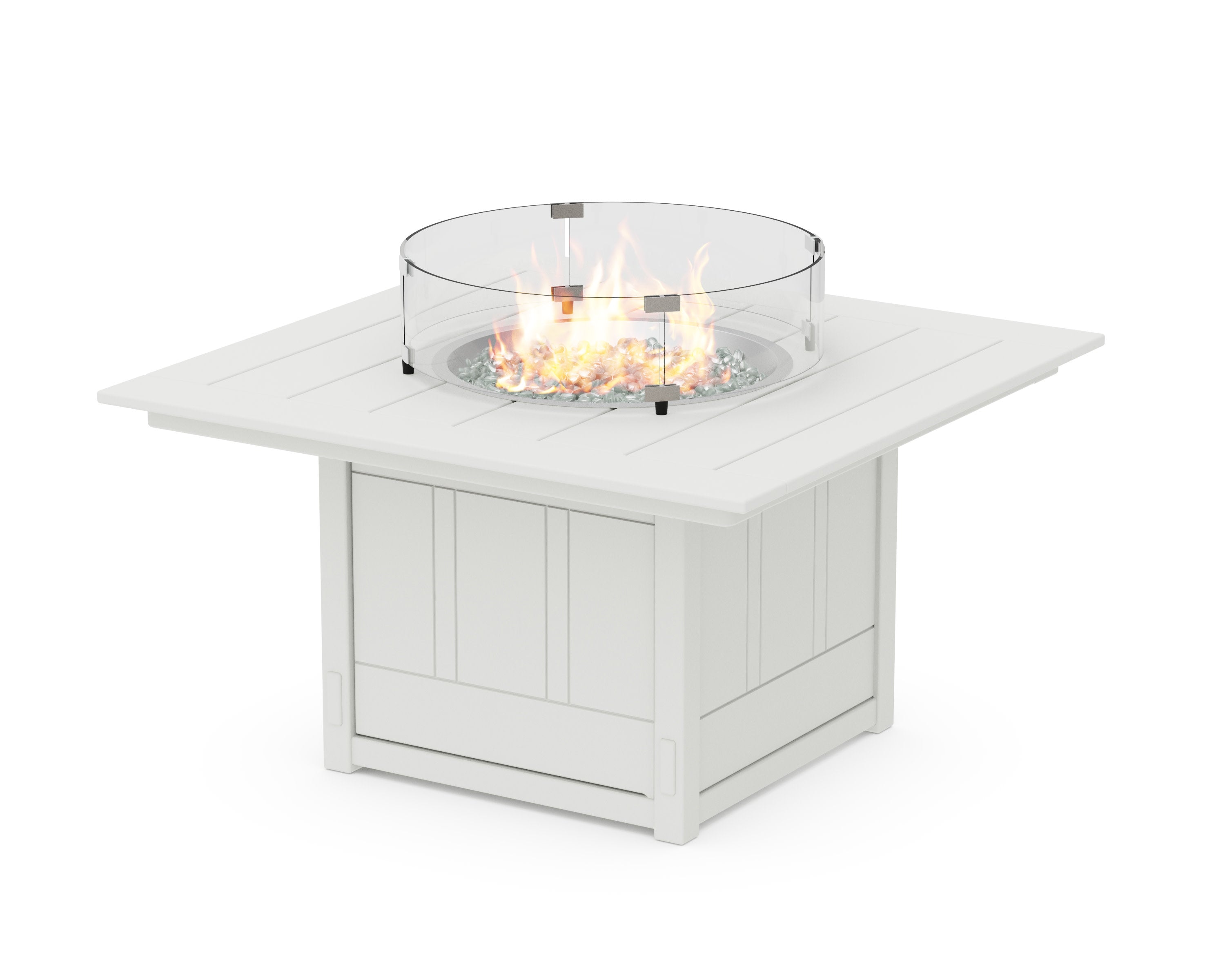 Acadia Square 42 Fire Pit Table in White