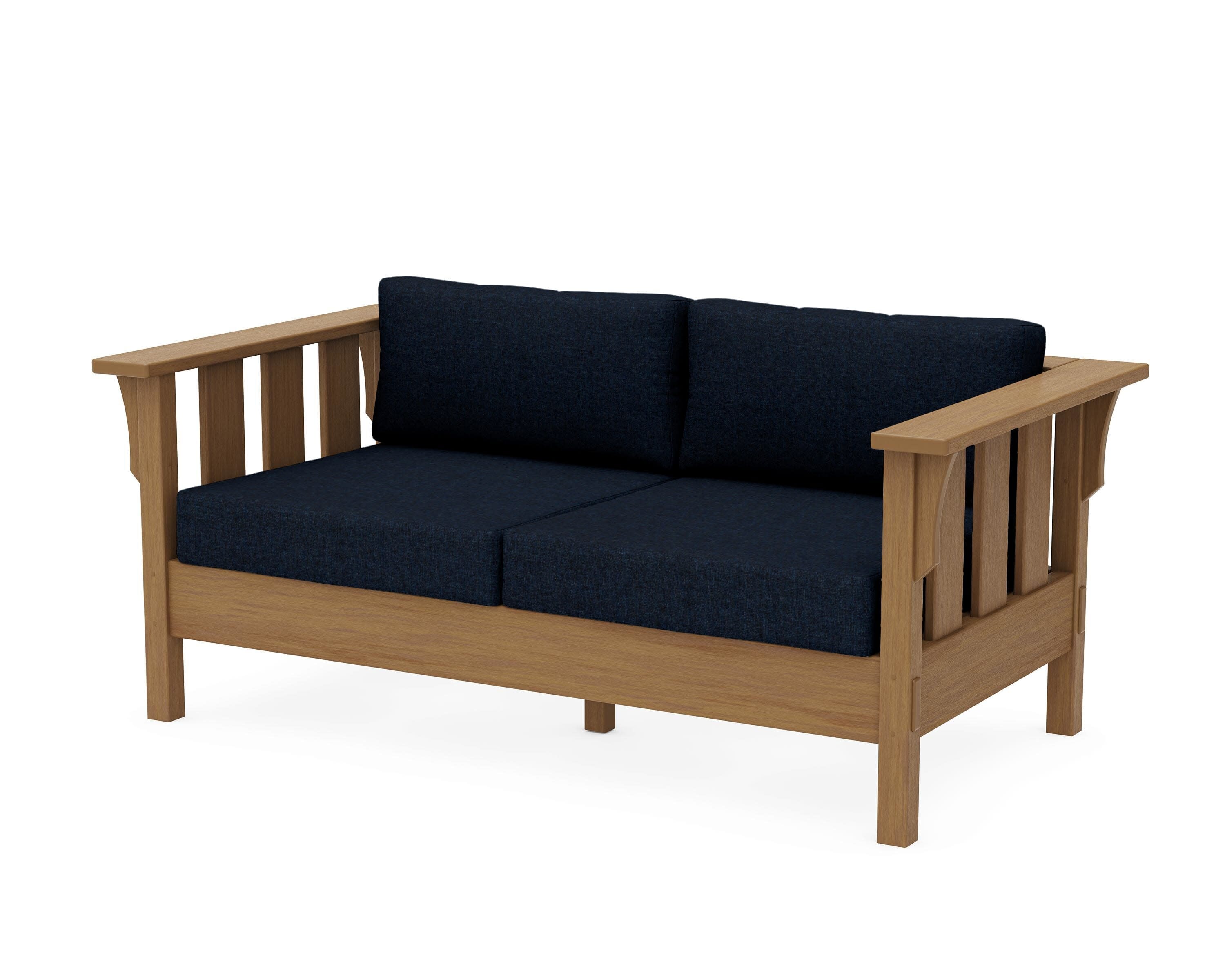 Acadia Deep Seating Loveseat in Natural / Marine Indigo