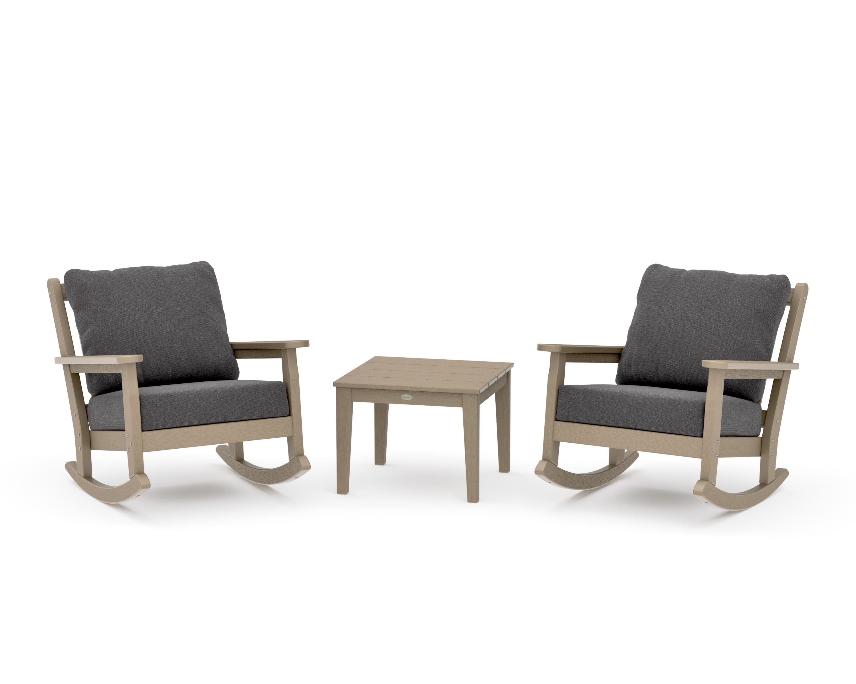 Chippendale 3-Piece Deep Seating Rocker Set in Vintage Sahara / Ash Charcoal