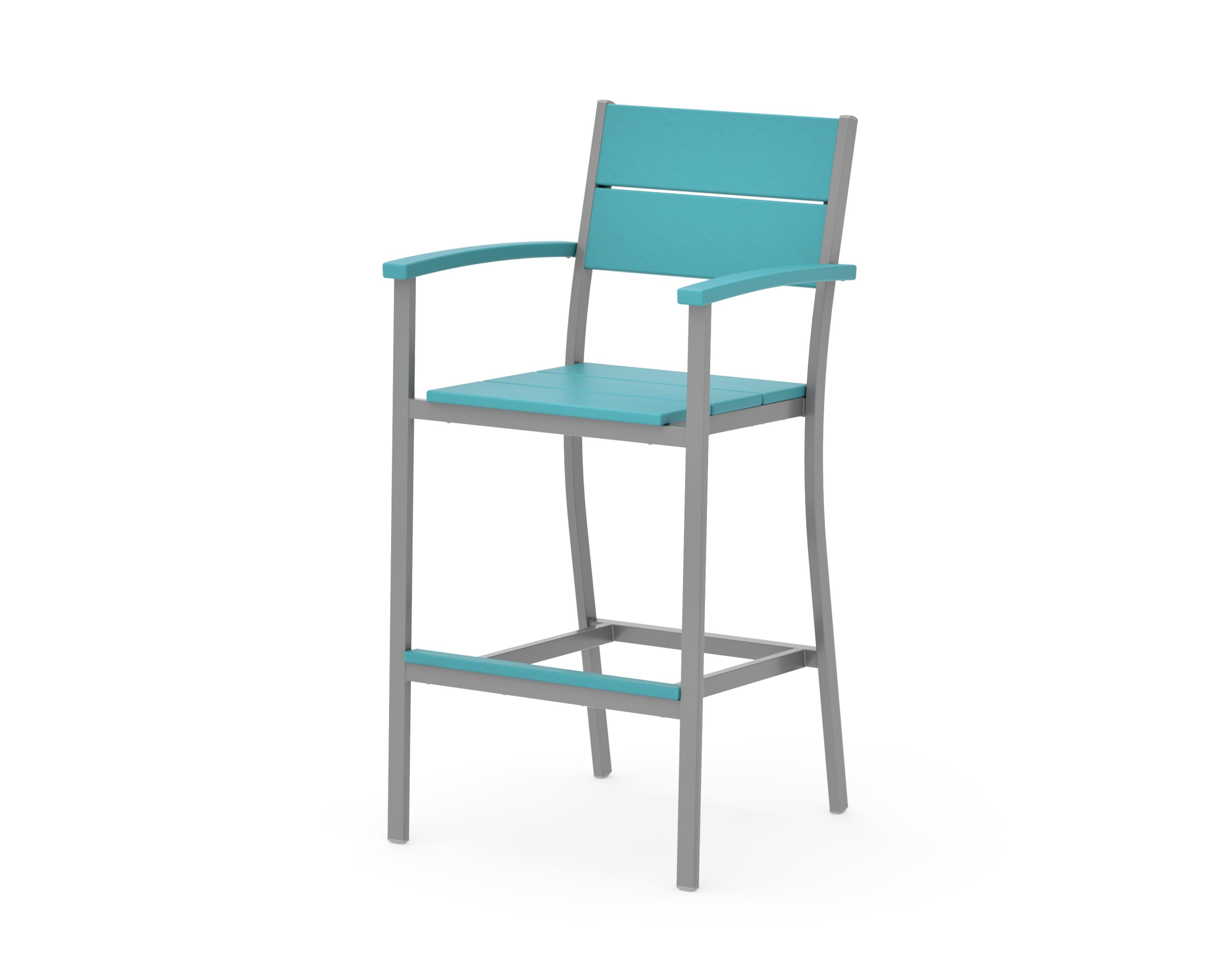 Main Street Bar Arm Chair in Silver / Aruba