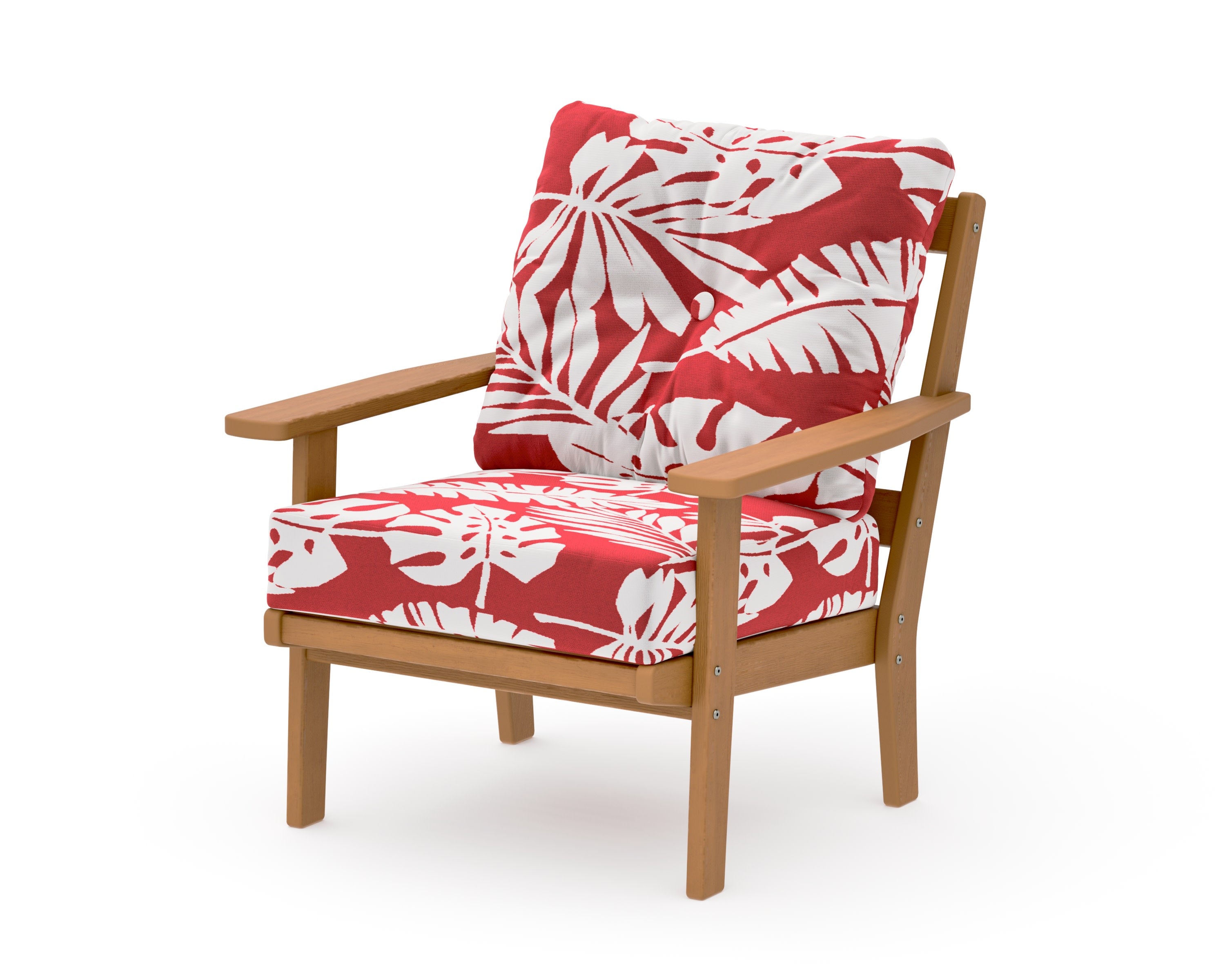 Prairie Deep Seating Chair in Natural / Leaf Crimson
