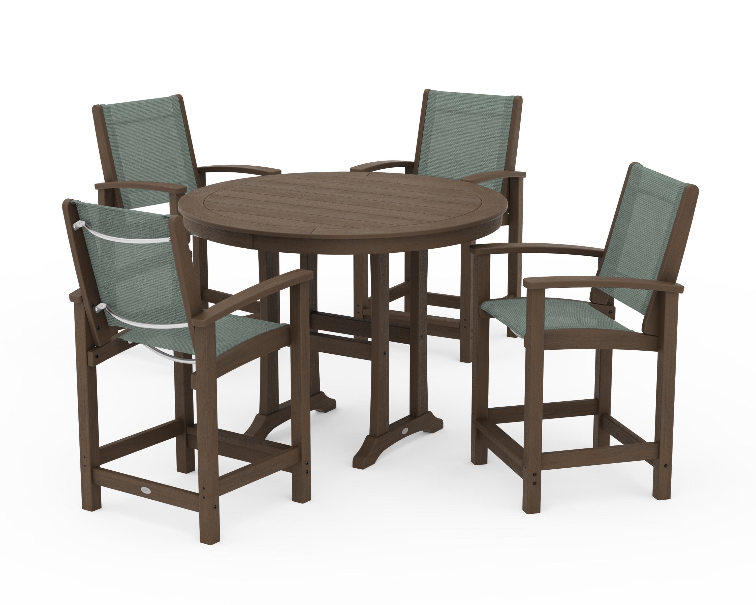 Coastal 5-Piece Counter Set in Kona / Dupioni Sea Mist Sling