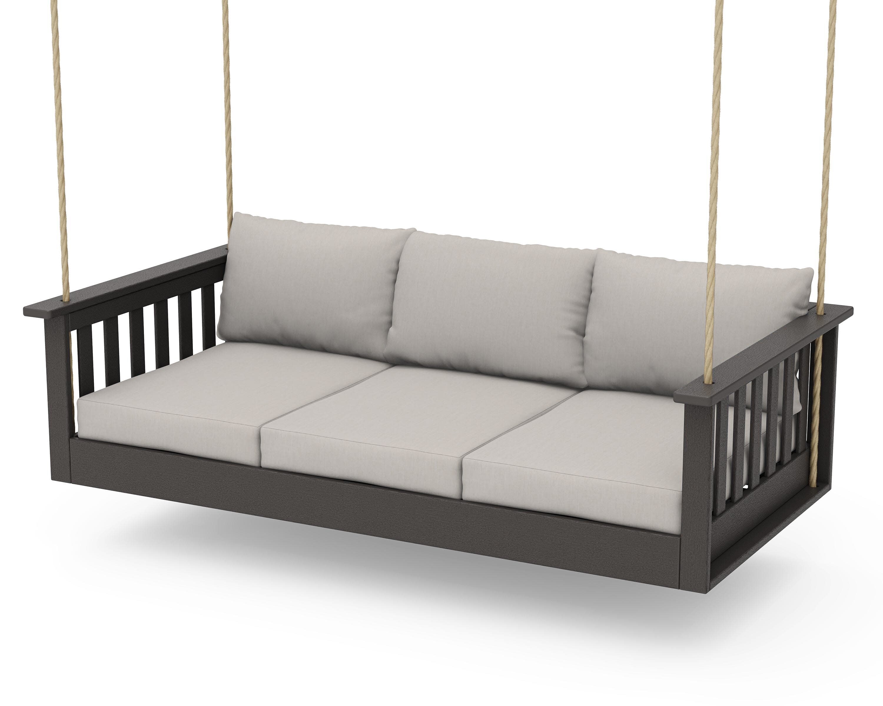 Vineyard Daybed Swing in Vintage Coffee / Cast Ash
