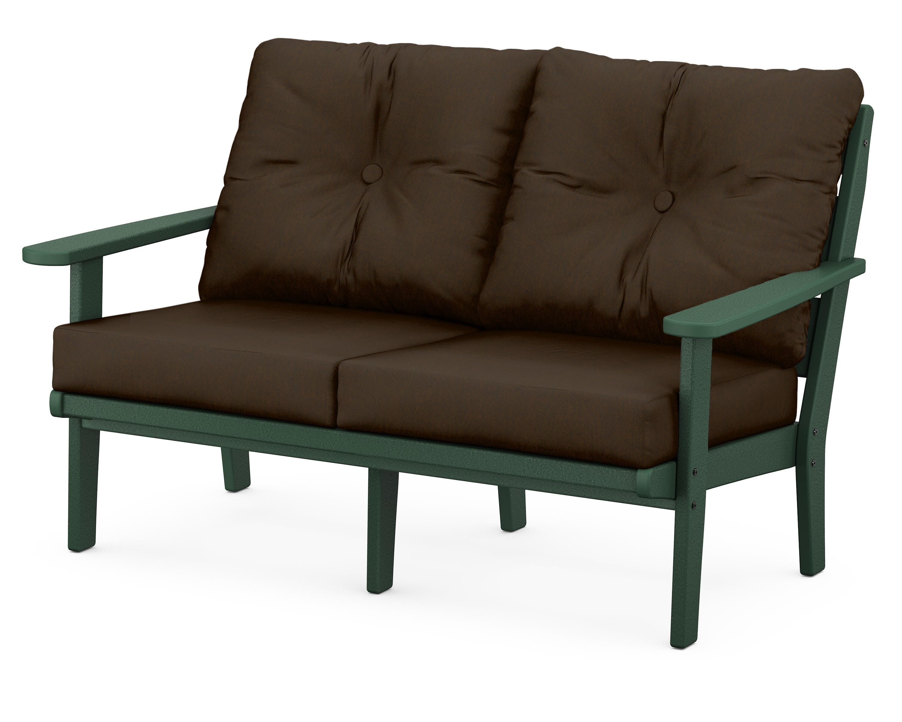 Lakeside Deep Seating Loveseat in Green / Canvas Java