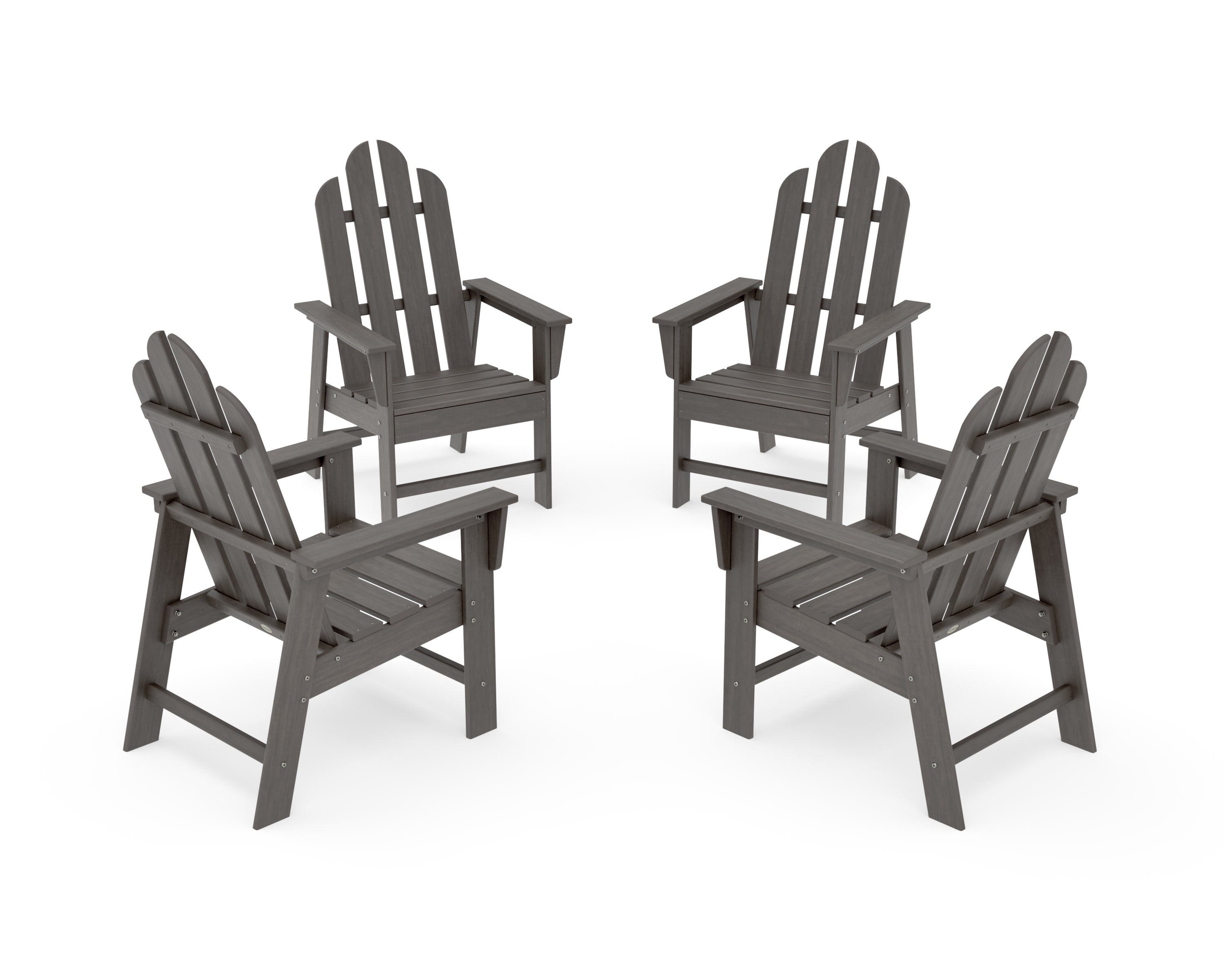 Long Island 4-Piece Upright Adirondack Conversation Set in Driftwood
