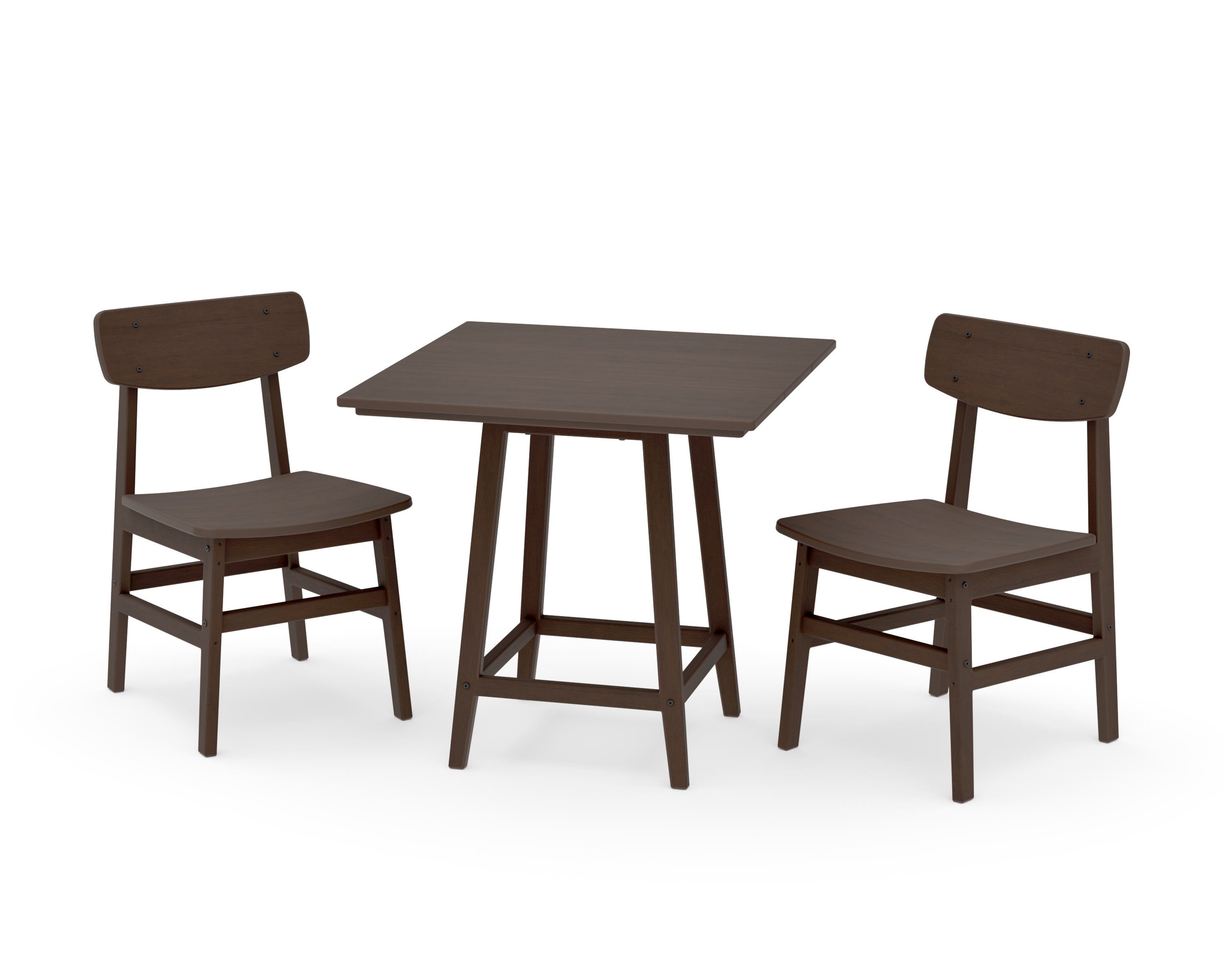 Modern Studio Urban Chair 3-Piece Bistro Dining Set in Kona