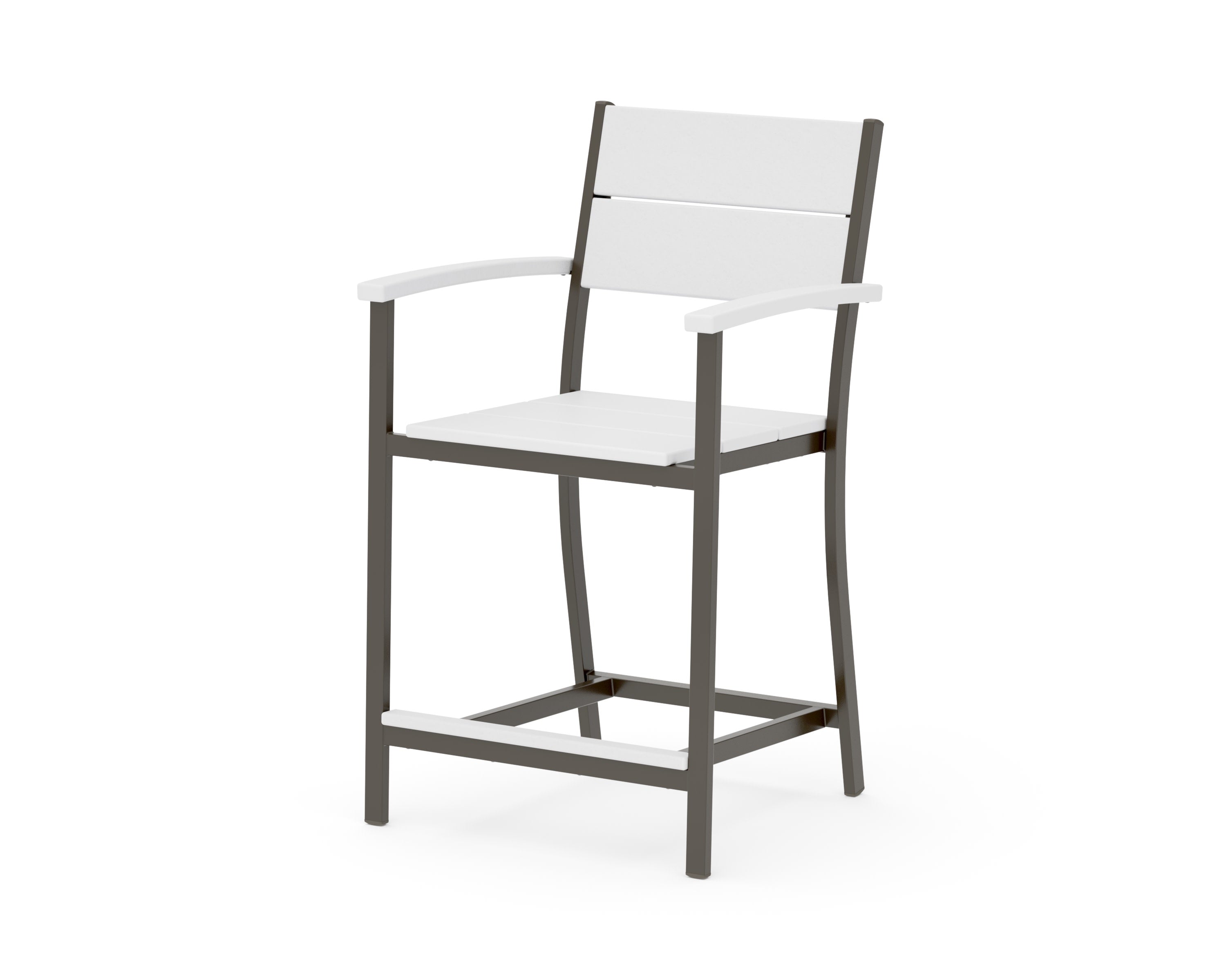 Main Street Counter Arm Chair in Bronze / White