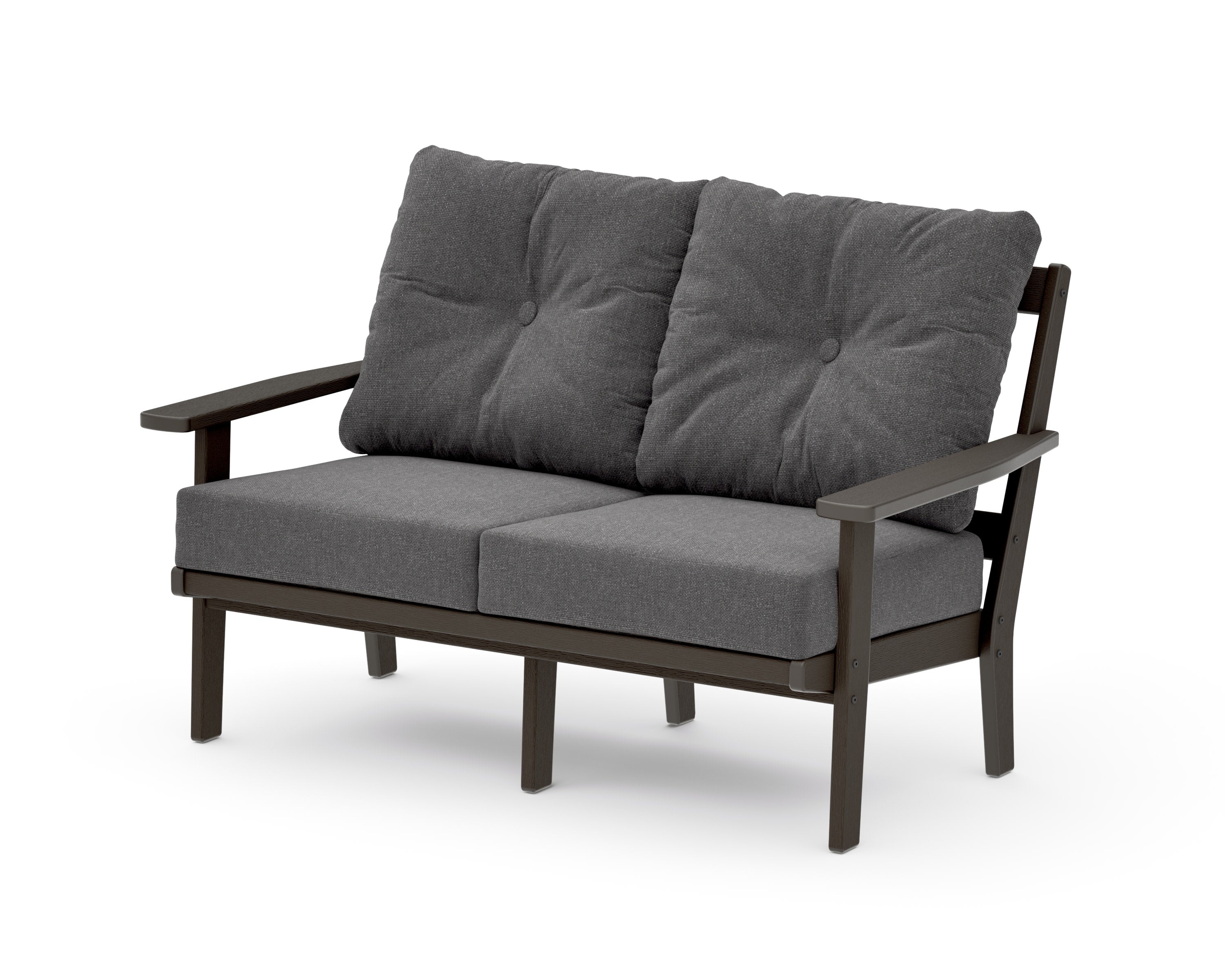 Prairie Deep SeatingLoveseat in Vintage Coffee / Ash Charcoal