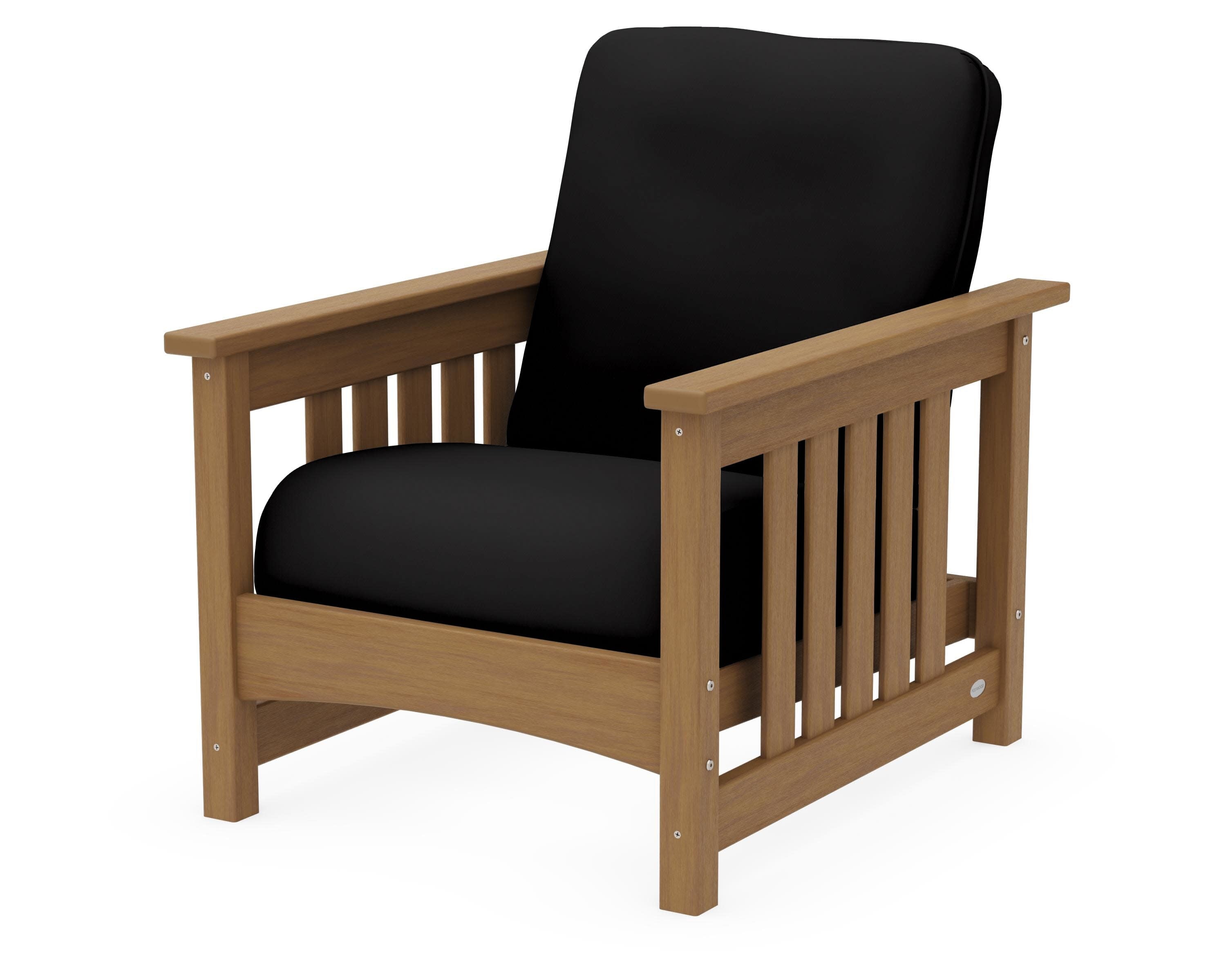 Club Mission Chair in Natural / Canvas Black
