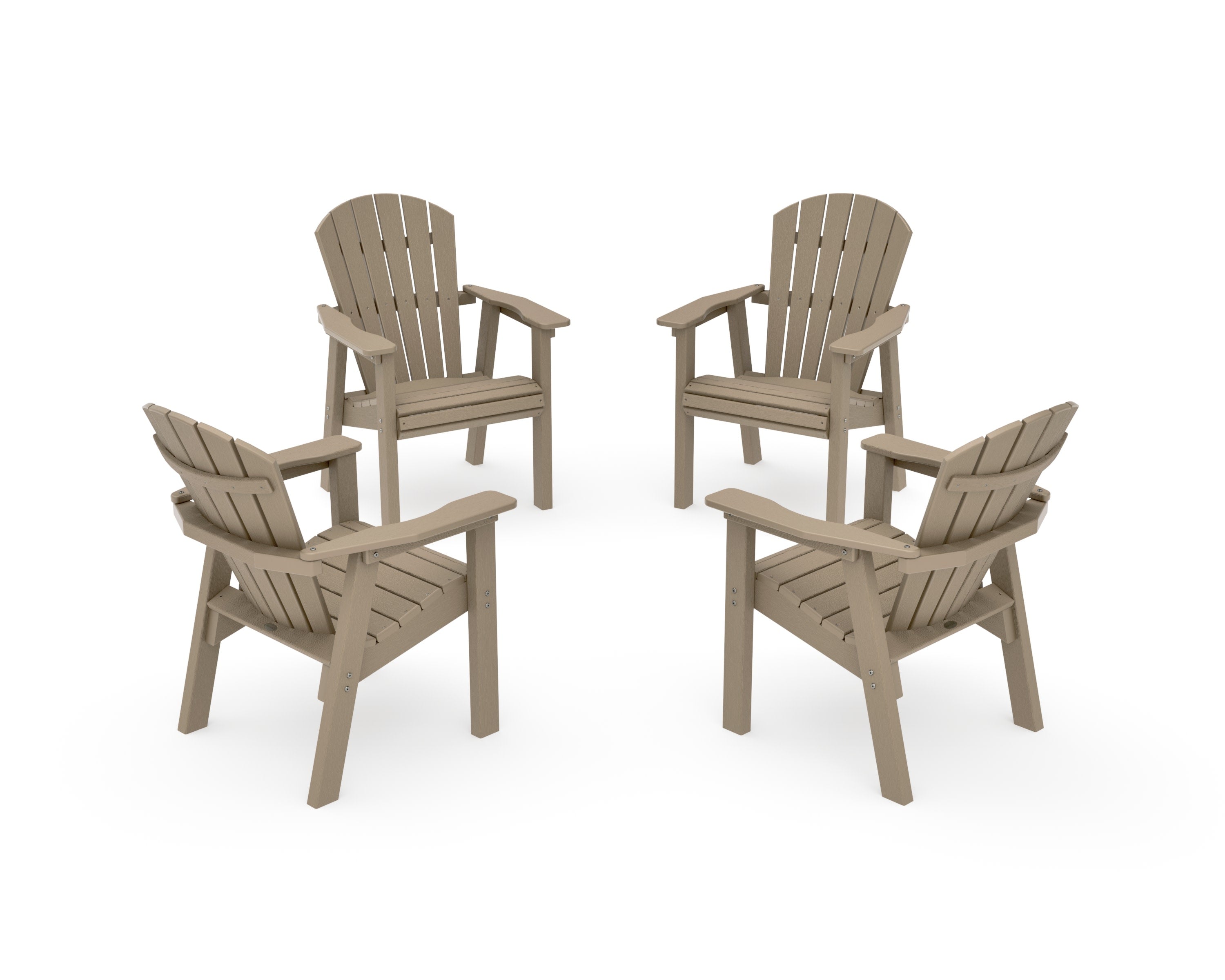 Seashell 4-Piece Upright Adirondack Conversation Set in Vintage Sahara