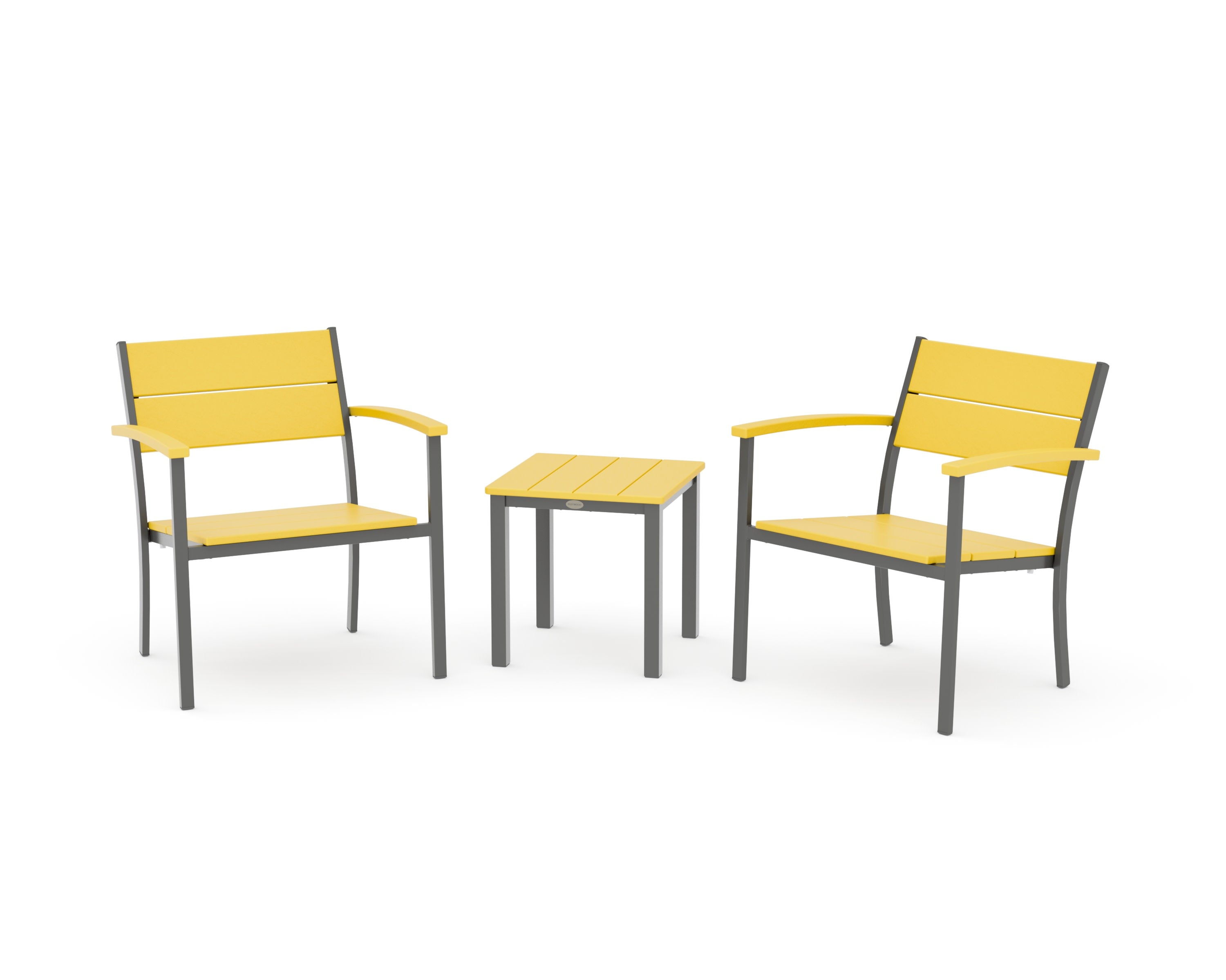 Main Street 3-Piece Lounge Chair Set in Charcoal / Lemon