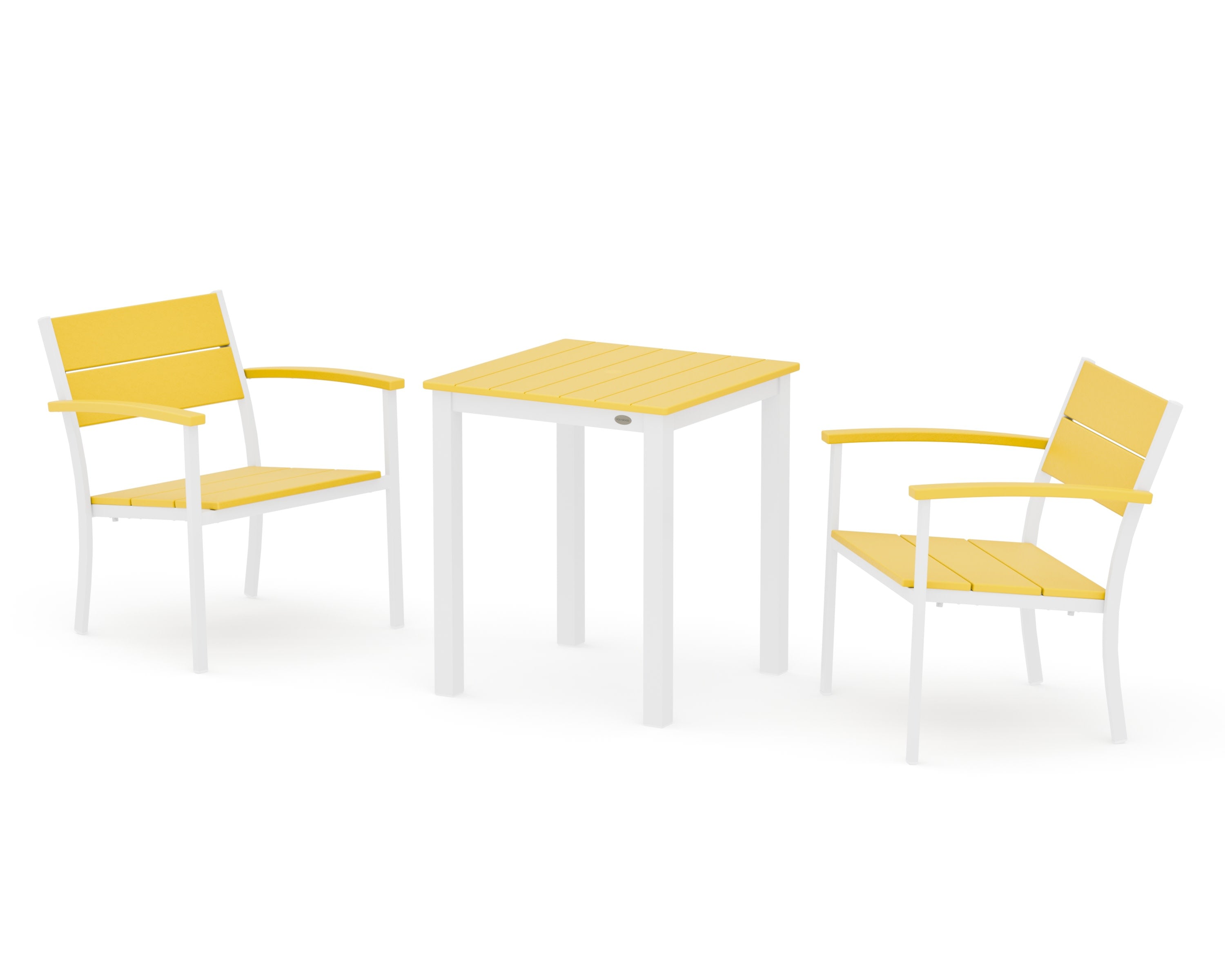 Main Street 3-Piece Square Dining Set in White / Lemon