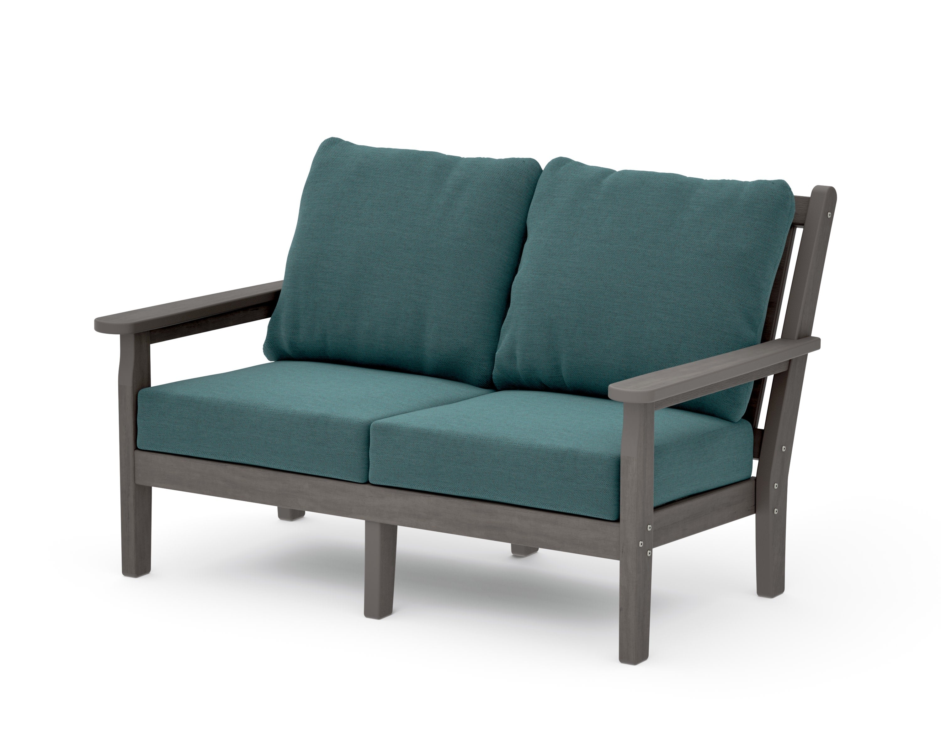 Chippendale Deep Seating Loveseat in Driftwood / Ocean Teal