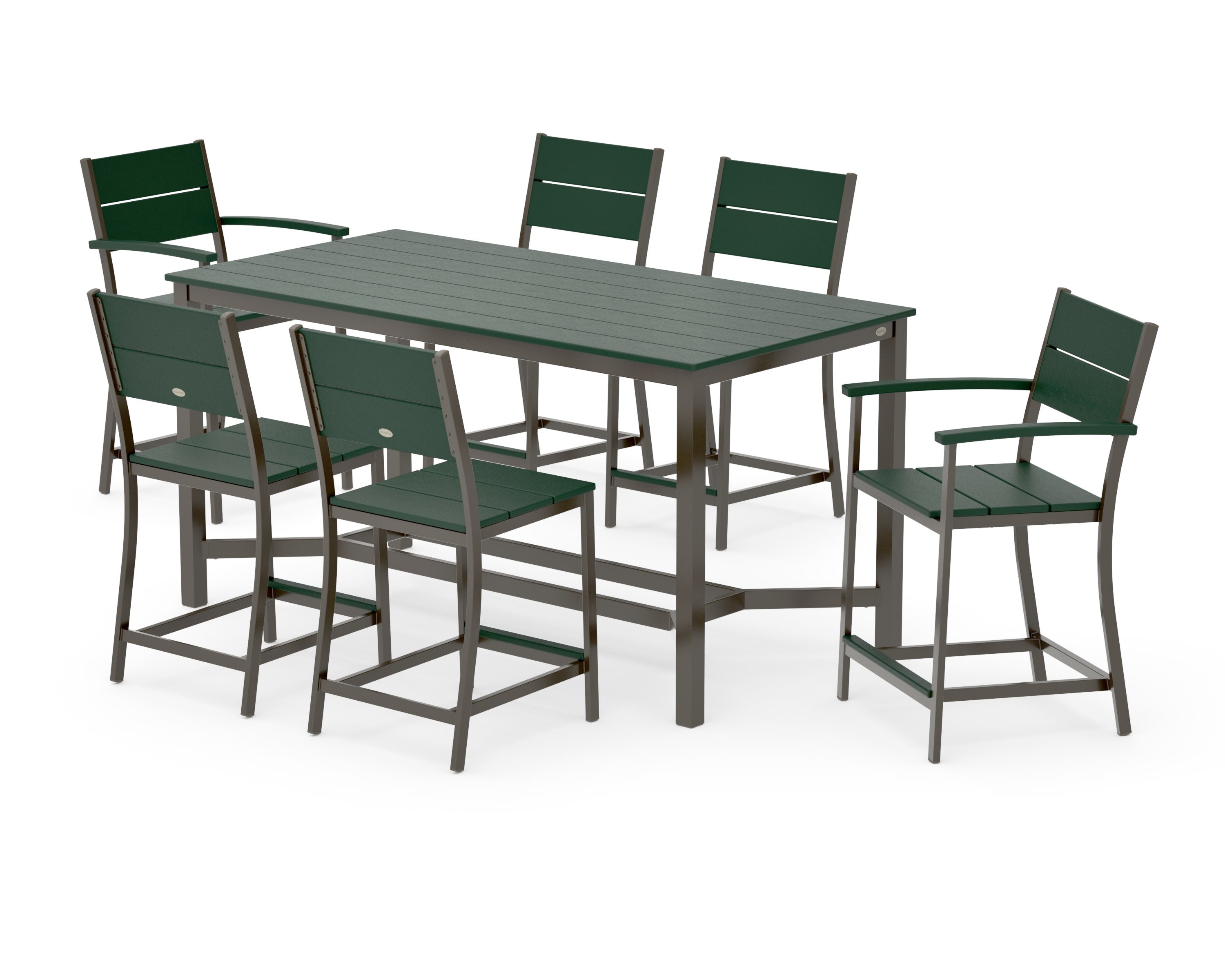 Main Street 7-Piece Counter Set in Bronze / Green