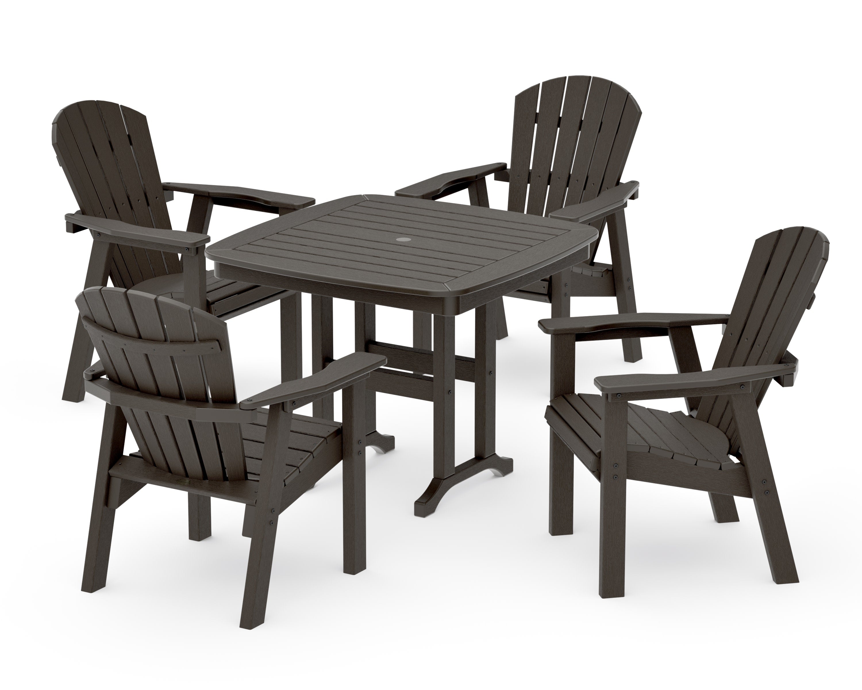 Seashell 5-Piece Dining Set in Vintage Coffee