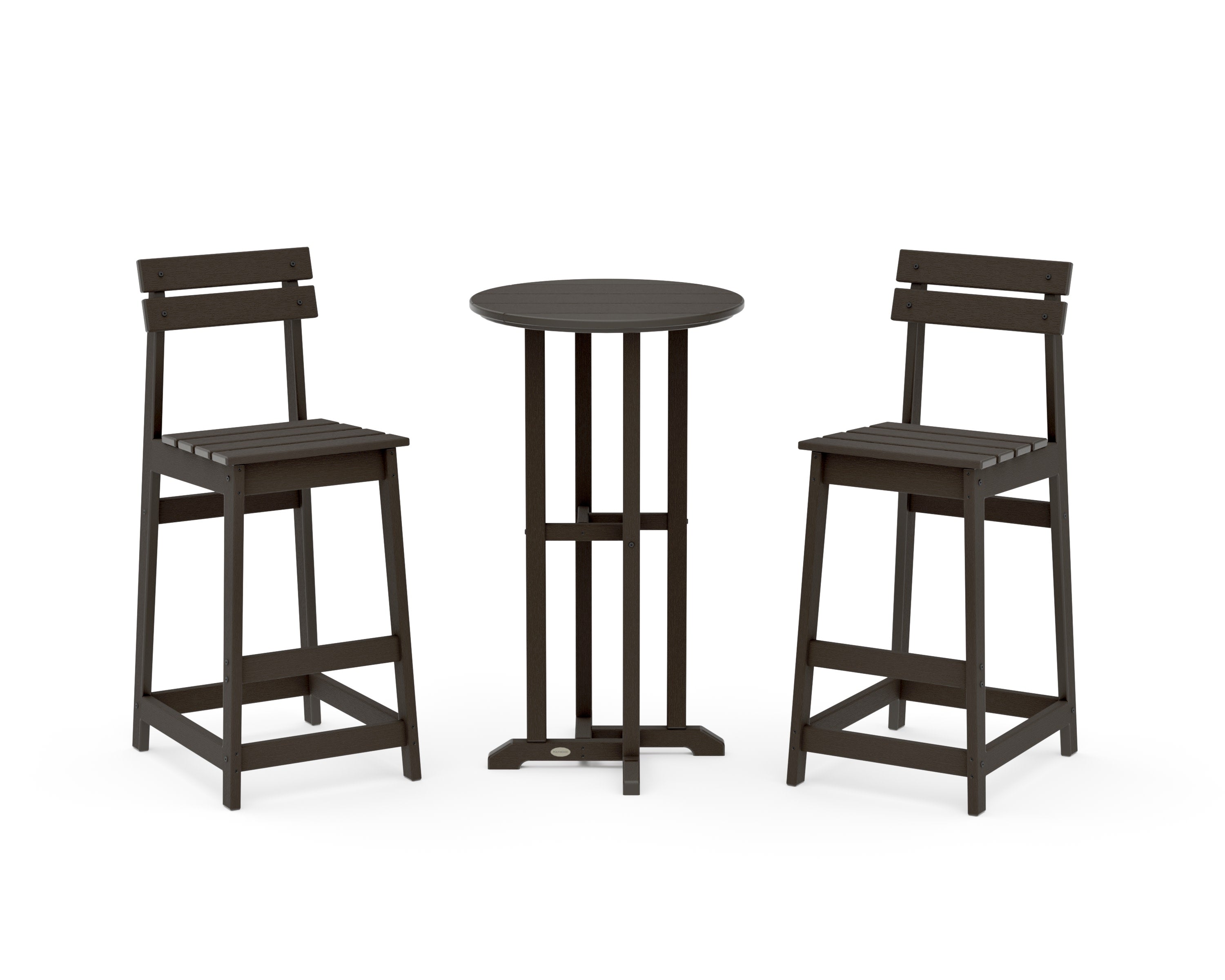 Modern Studio Plaza Bar Chair 3-Piece Bistro Set in Vintage Coffee