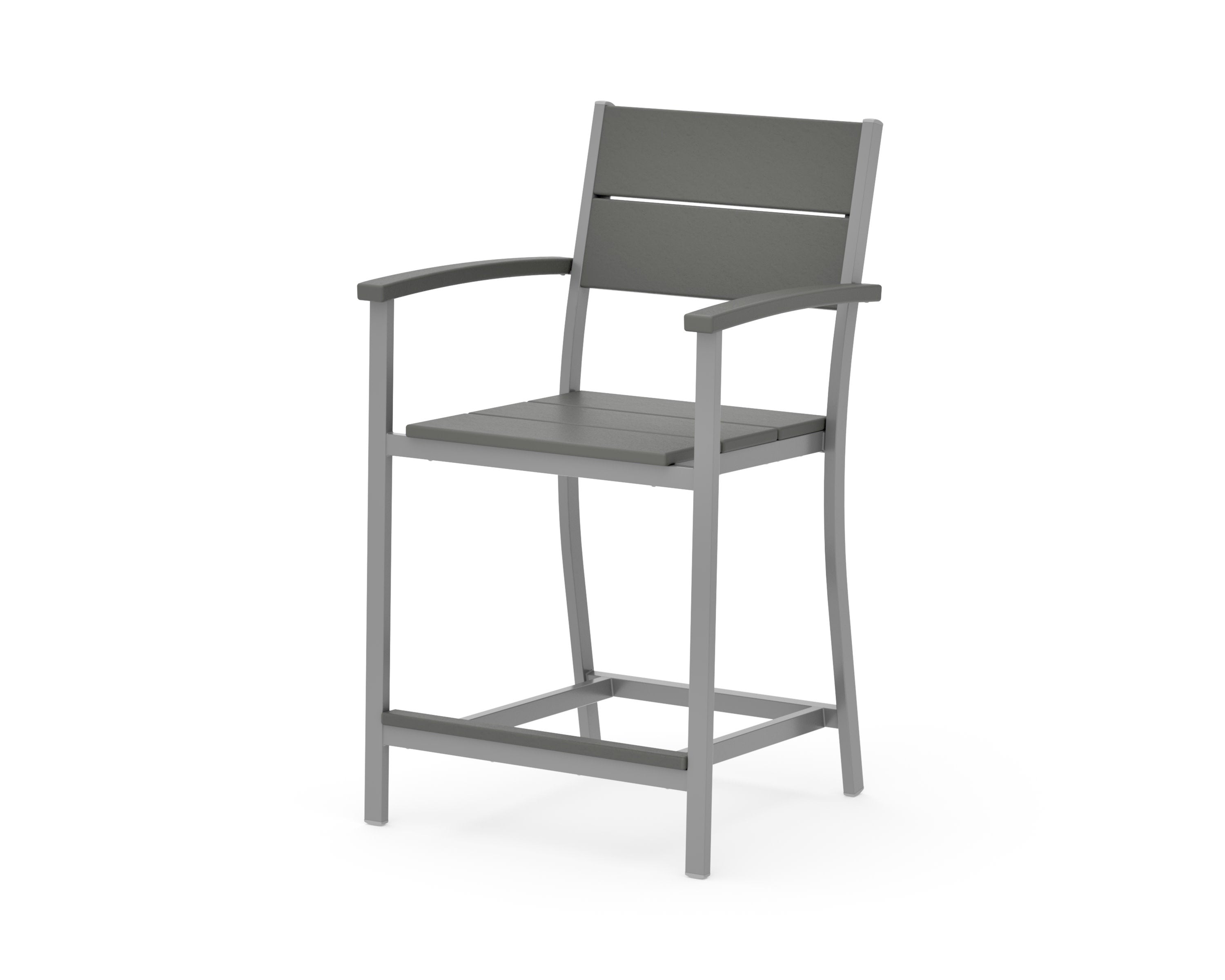 Main Street Counter Arm Chair in Silver / Slate Grey
