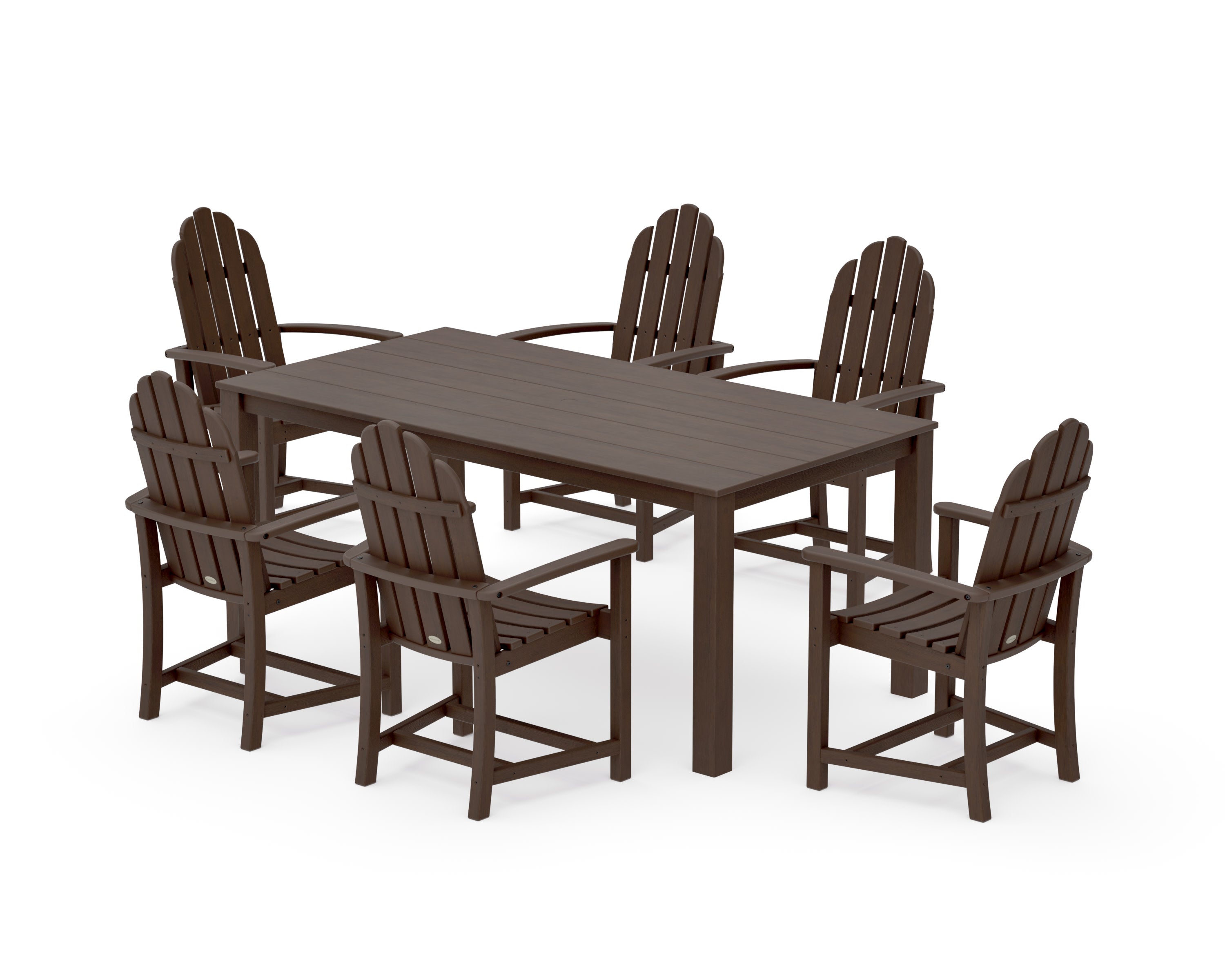 Classic Adirondack 7-Piece Parsons Dining Set in Kona
