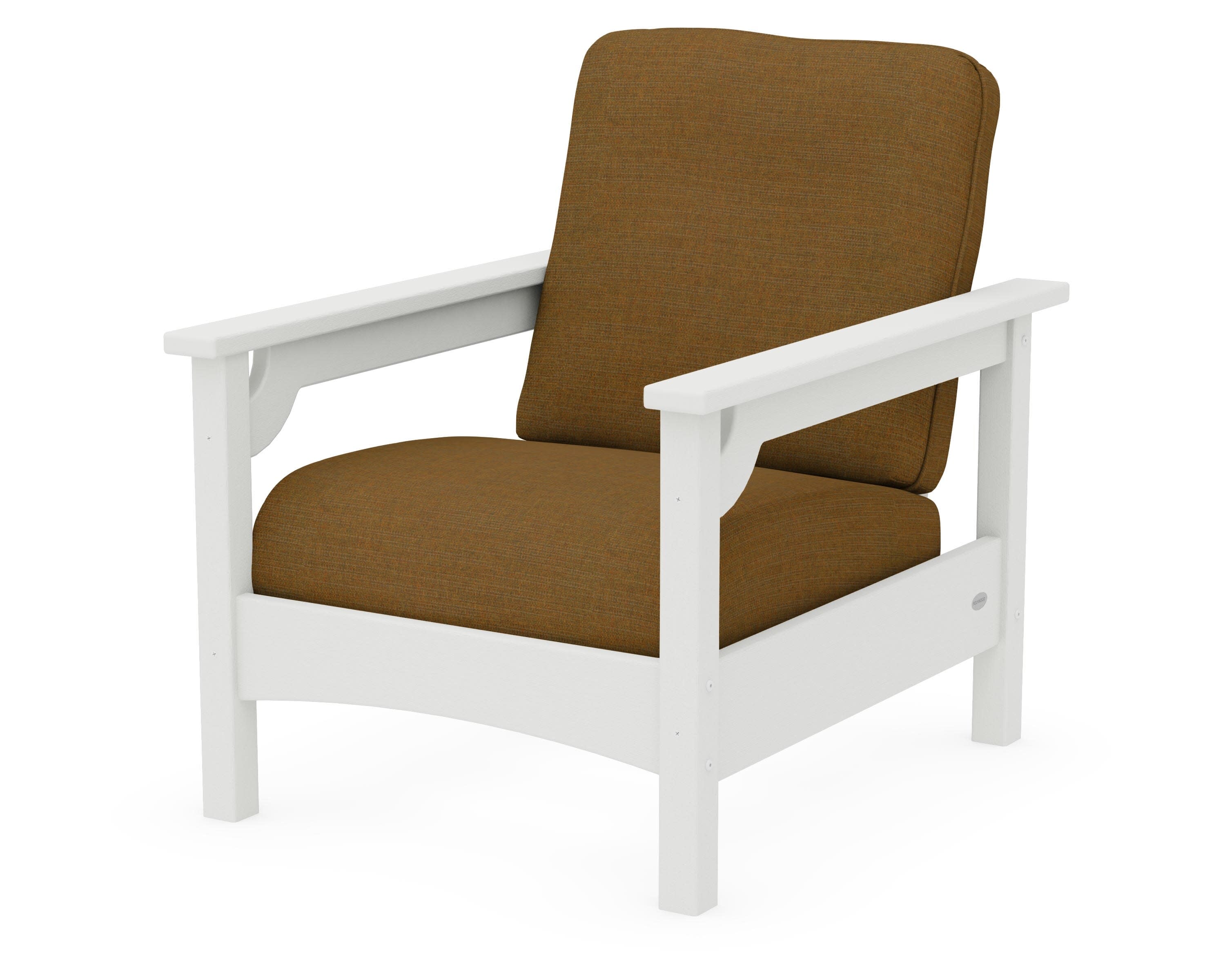 Club Chair in Vintage White / Exhale Teak