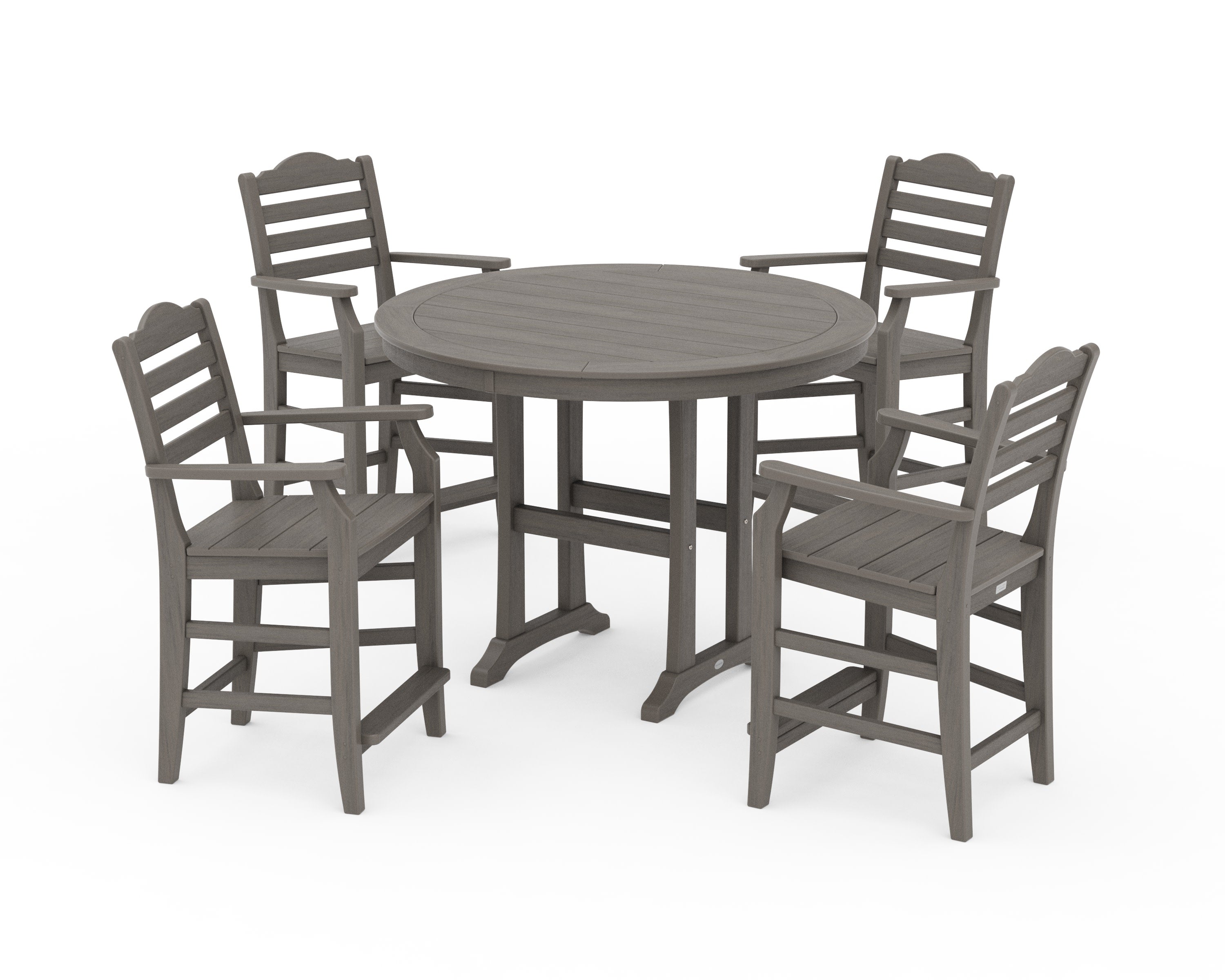 Savannah 5-Piece Round Counter Set in Driftwood