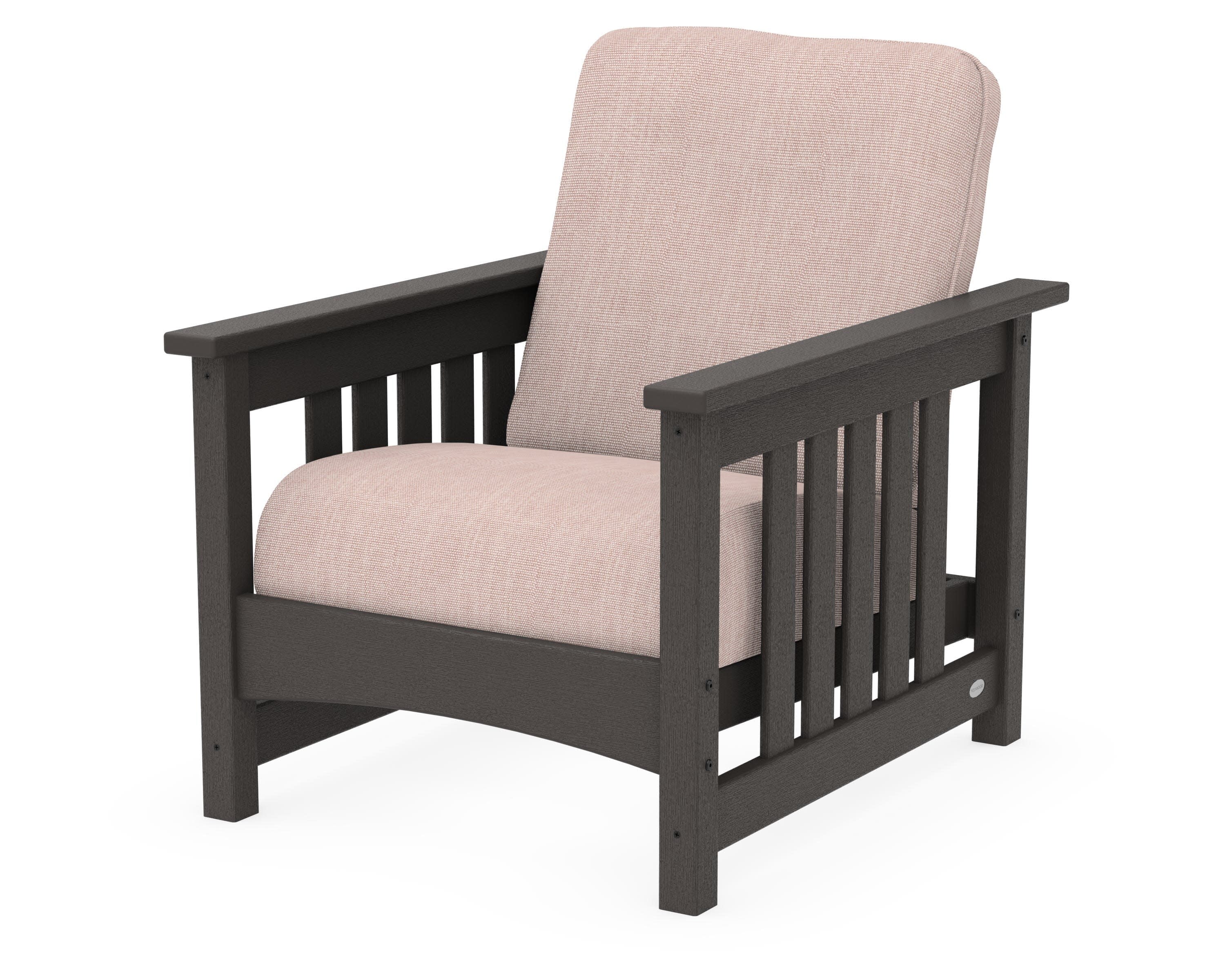 Club Mission Chair in Vintage Coffee / Play Cameo