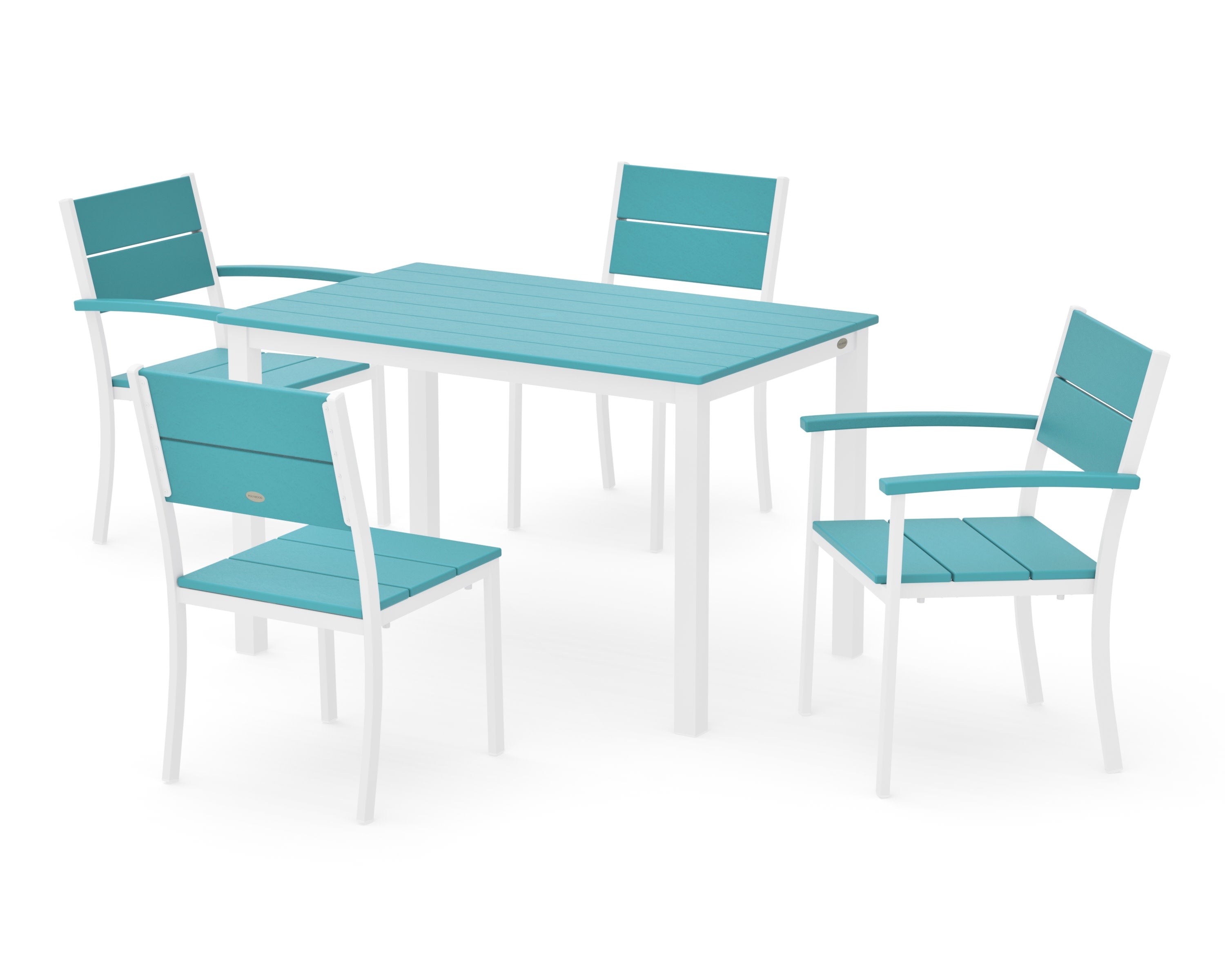 Main Street 5-Piece Dining Set in White / Aruba
