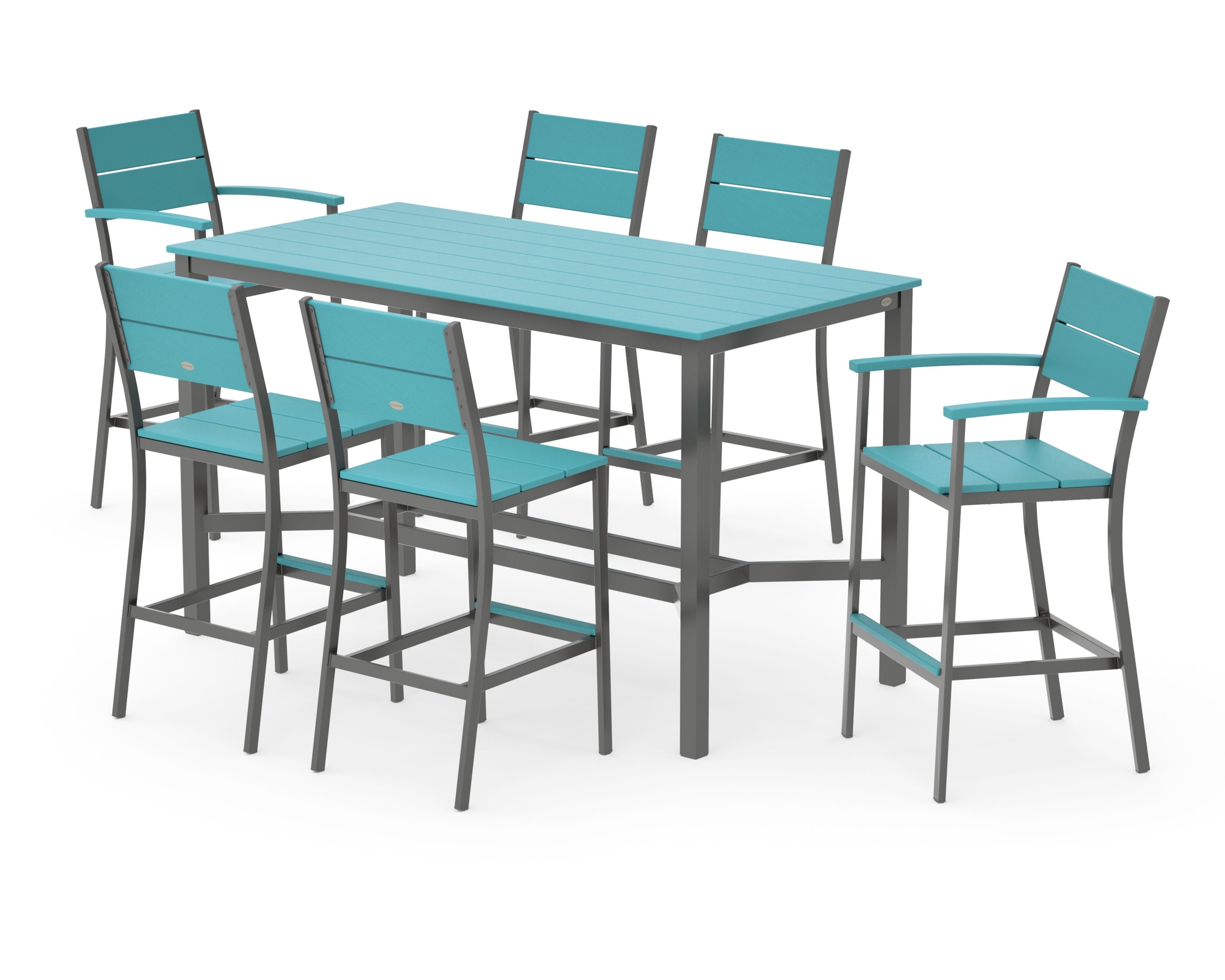 Main Street 7-Piece Bar Set in Charcoal / Aruba