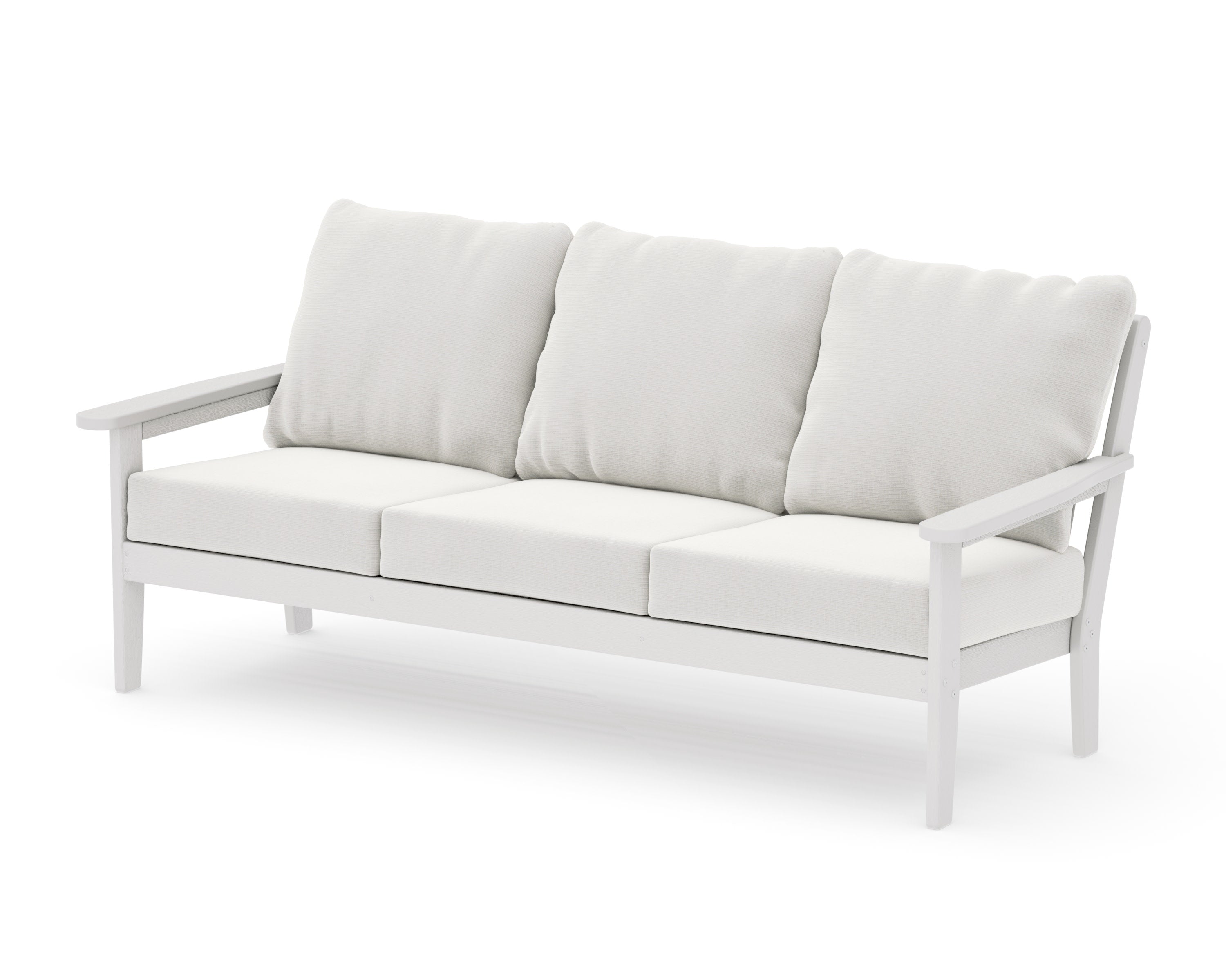 Cottage Deep Seating Sofa in Vintage White / Natural Linen