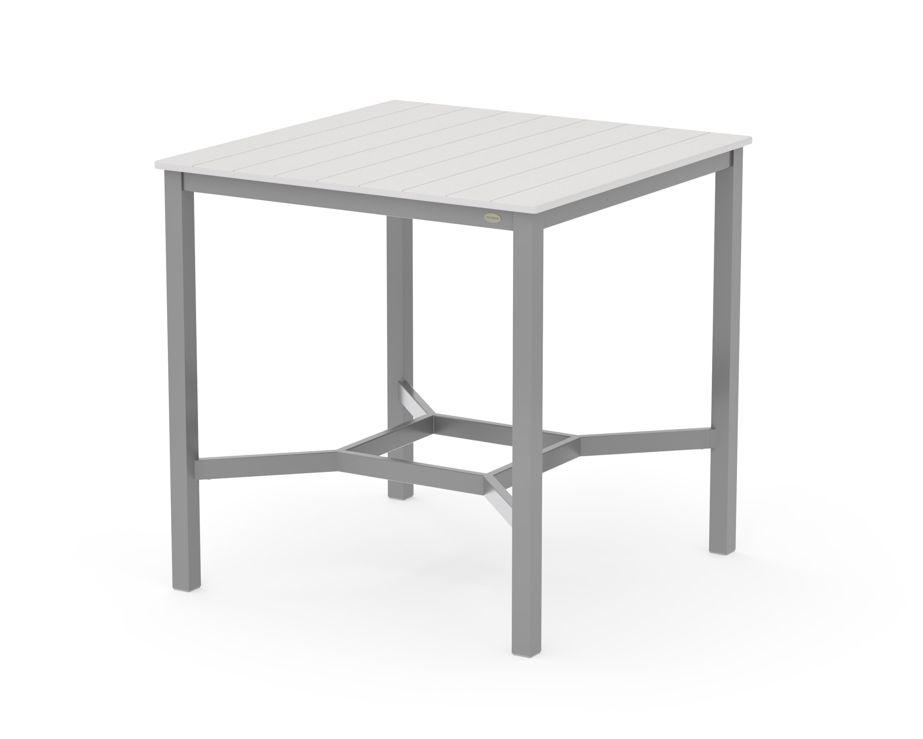 Main Street 42 x 42 Bar Table in Silver / Vintage White