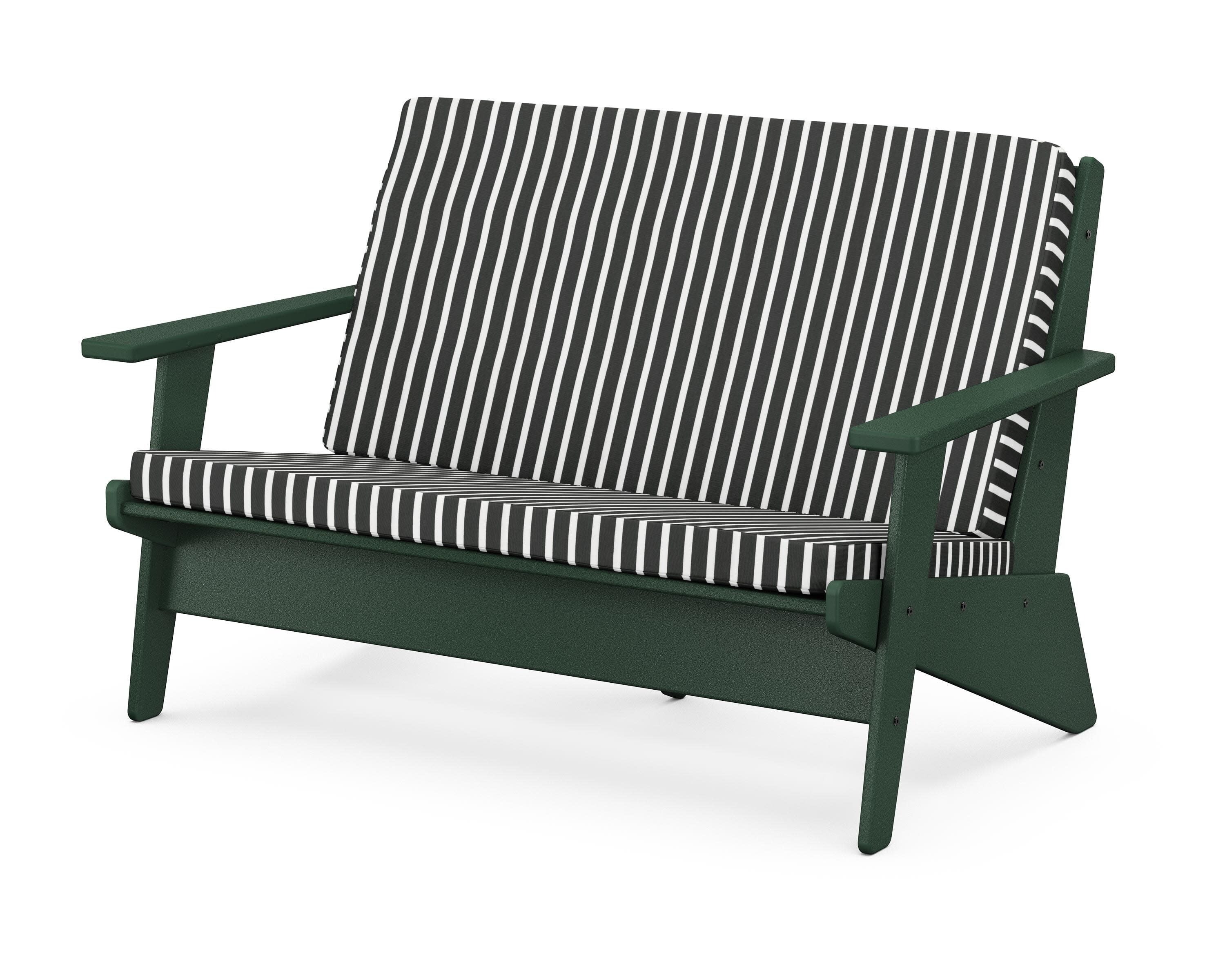 Riviera Modern Lounge Loveseat in Green / Shore Classic