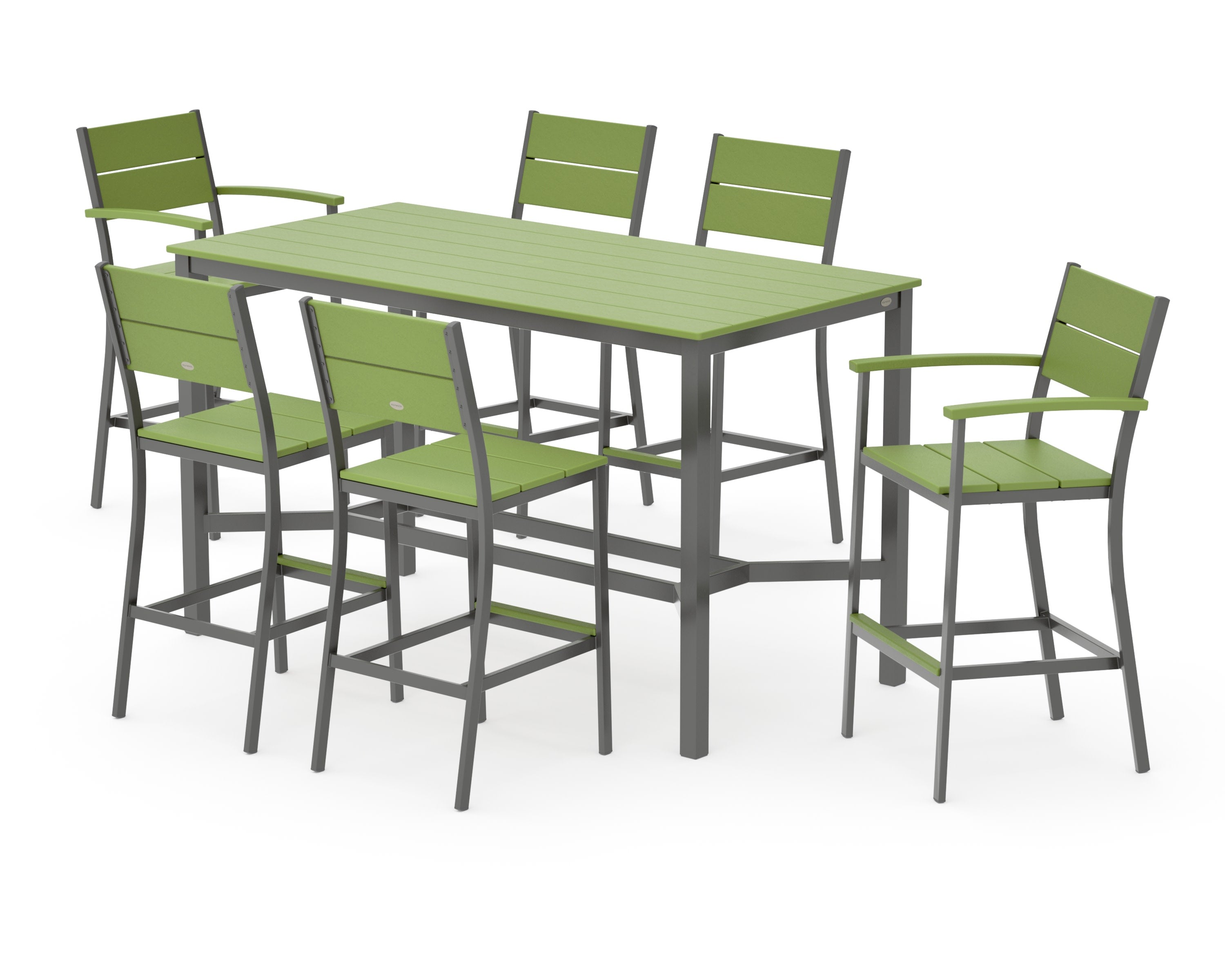 Main Street 7-Piece Bar Set in Charcoal / Lime
