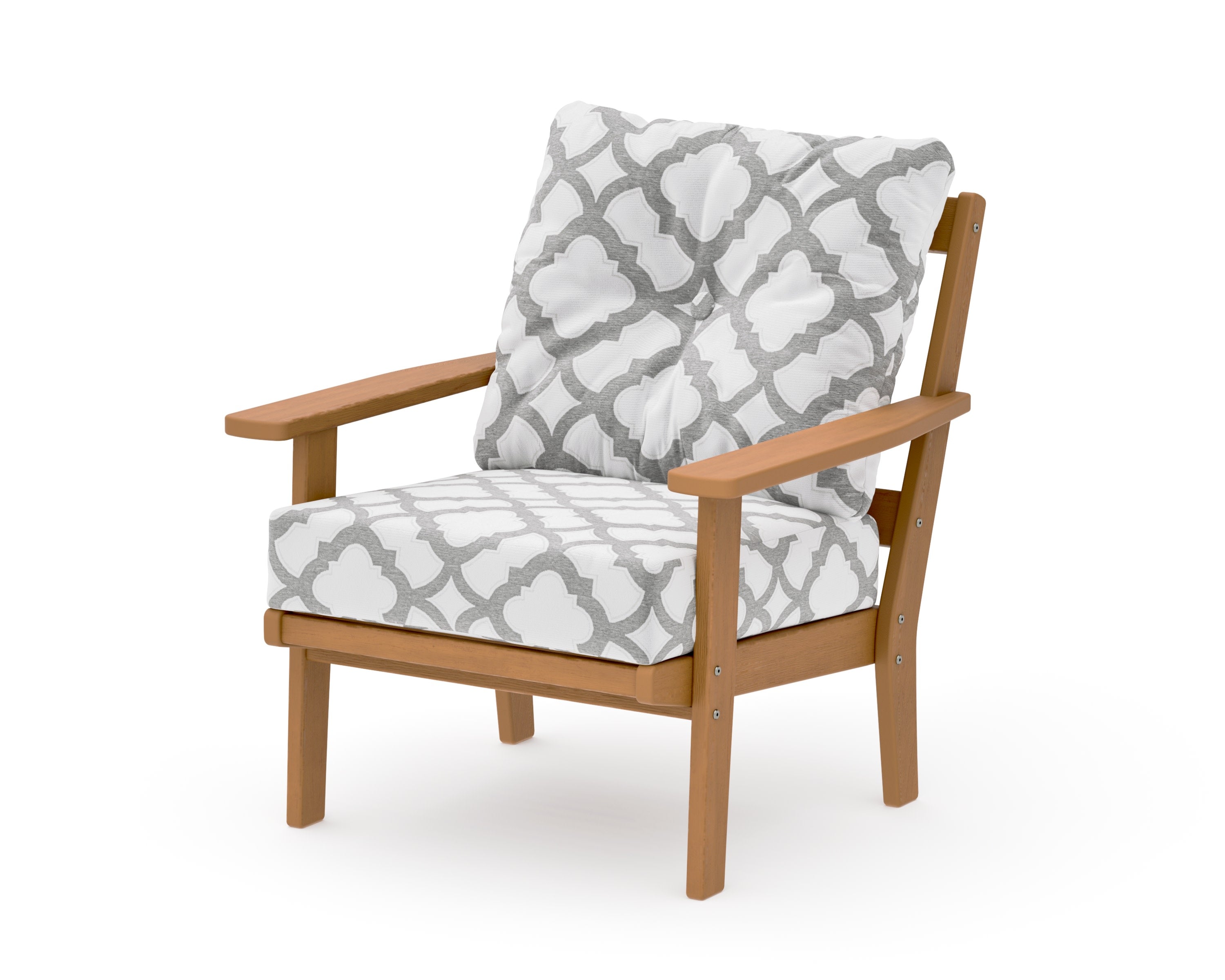Prairie Deep Seating Chair in Natural / Trellis Grey Mist