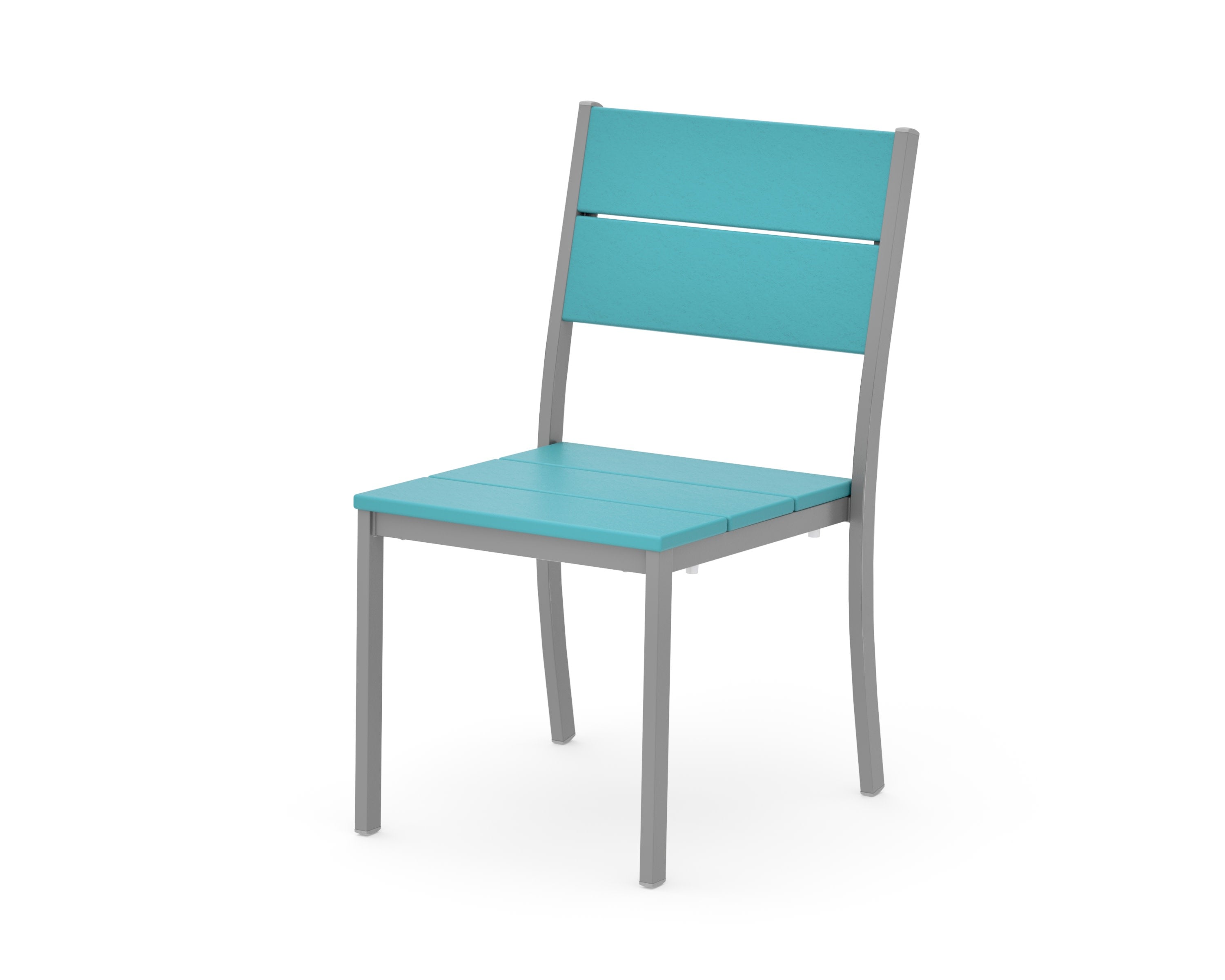 Main Street Stacking Dining Side Chair in Silver / Aruba