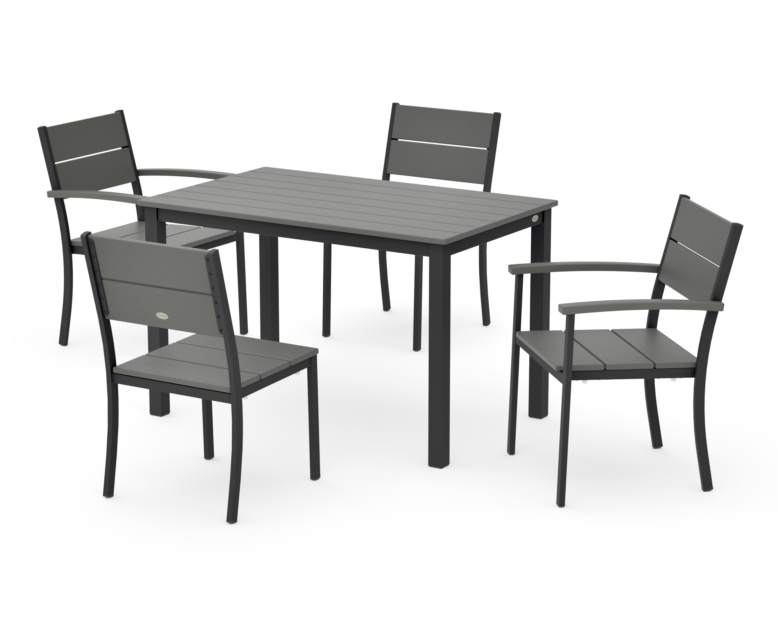 Main Street 5-Piece Dining Set in Black / Slate Grey