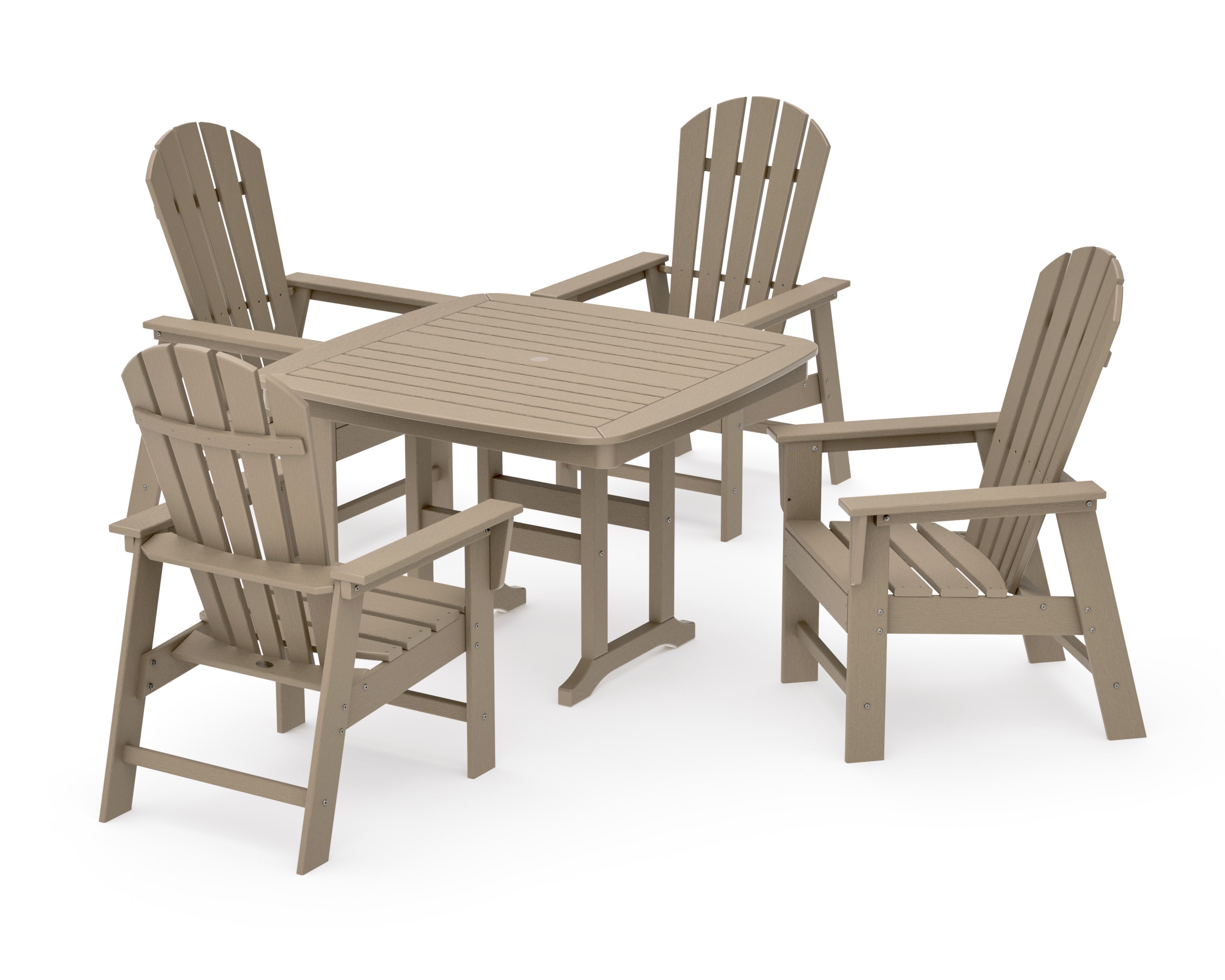 South Beach 5-Piece Dining Set with Trestle Legs in Vintage Sahara