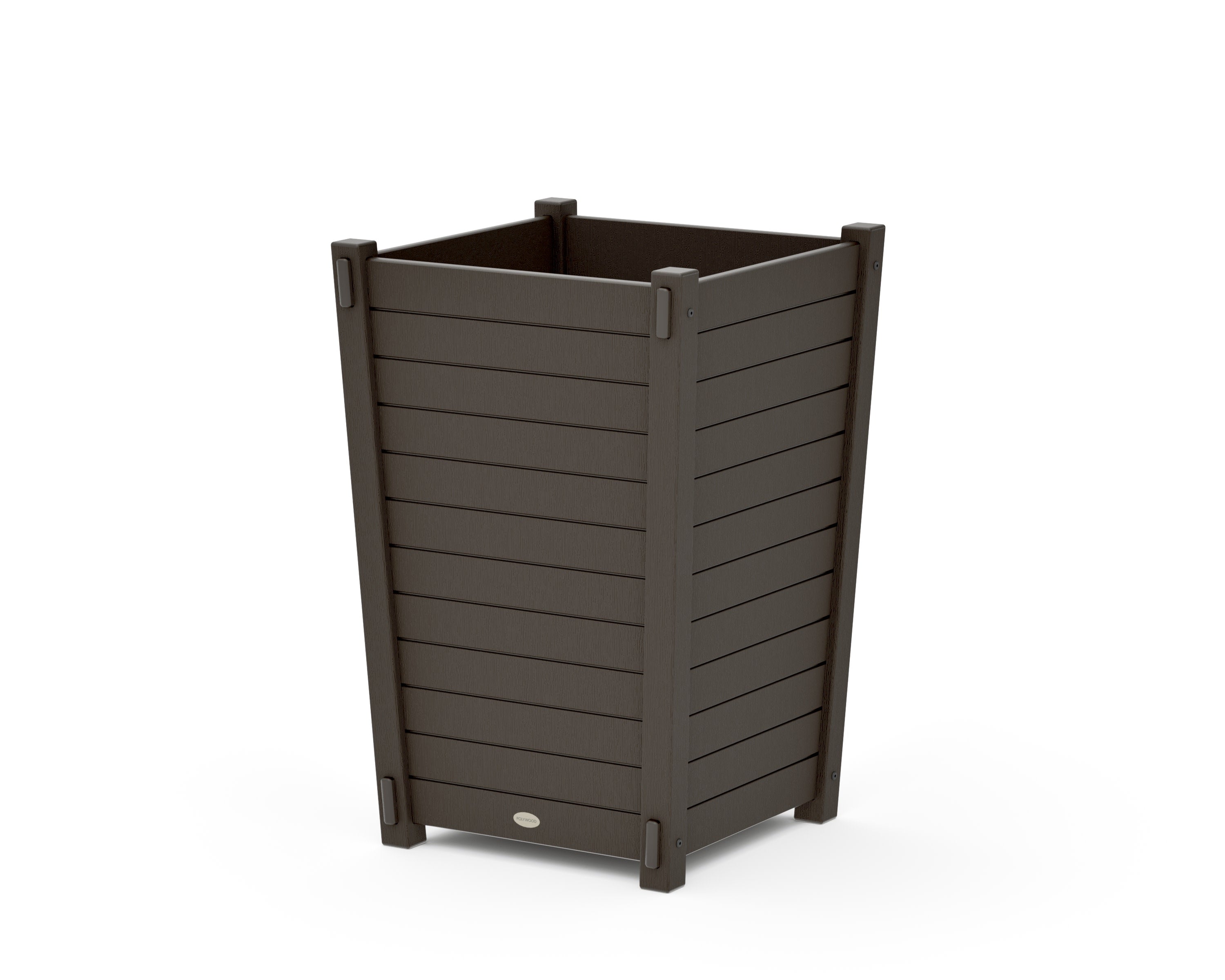 Nautical Large Tapered Square Planter Box in Vintage Coffee